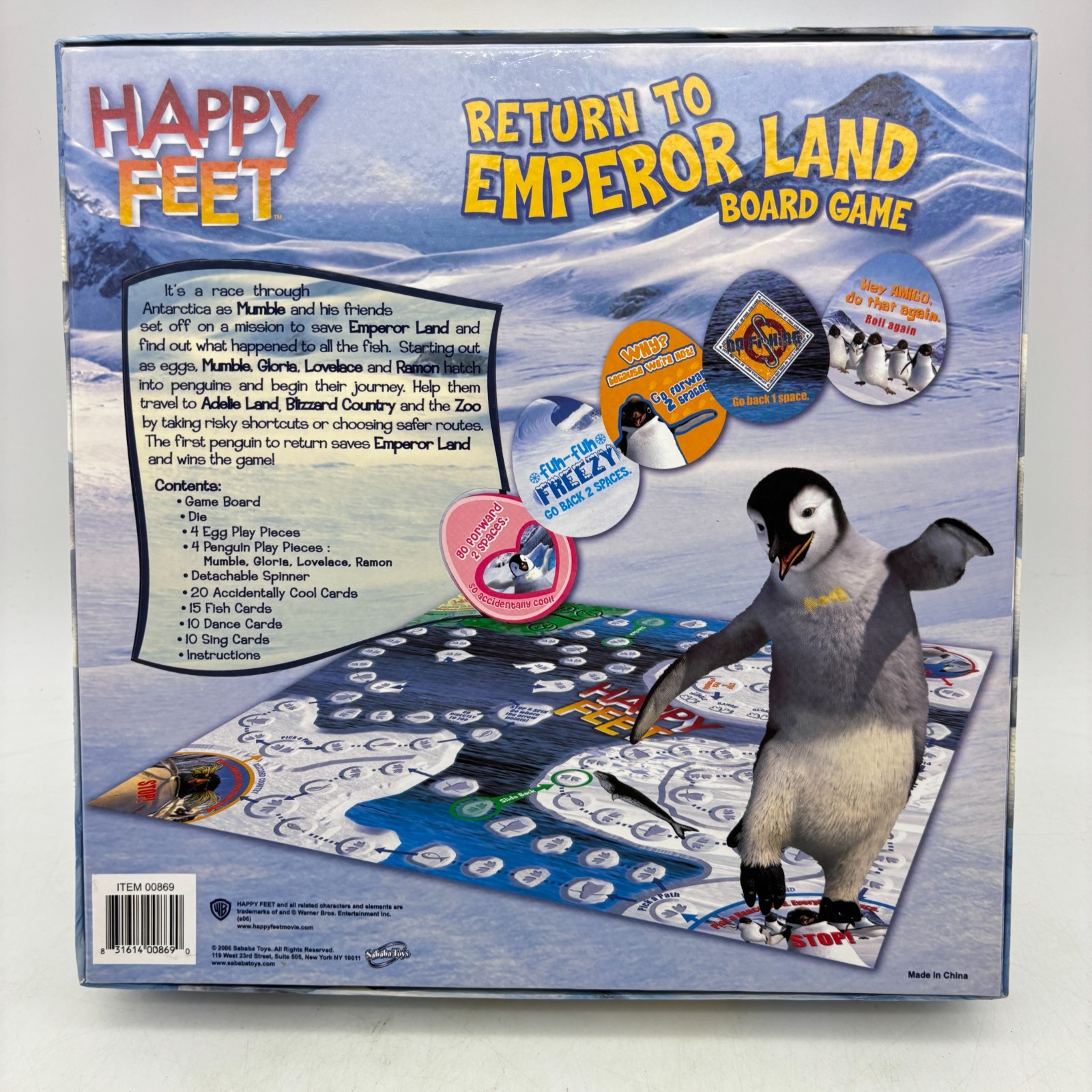 Happy Feet Return To Emperor Land Board Game COMPLETE Sababa Toys 2006 Kids WB
