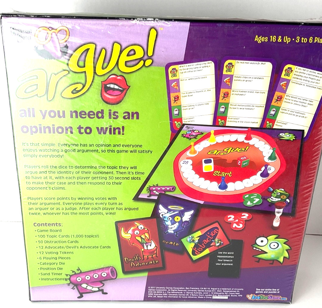 Argue All You Need Is An Opinion To Win Multi-Player Party Game Brand New