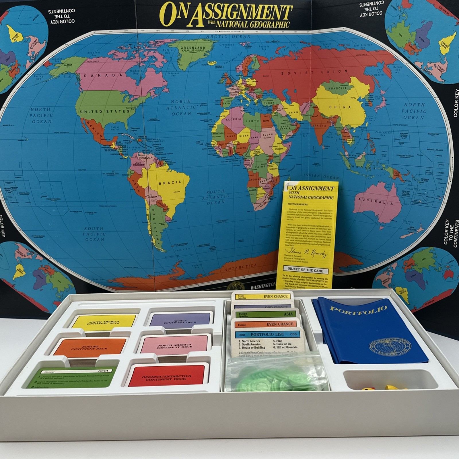 Vintage 1990 On Assignment with National Geographic Educational Board Game Compl