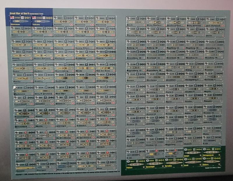 Avalanche Press The Great War at Sea II Countersheets Counters Only ct3