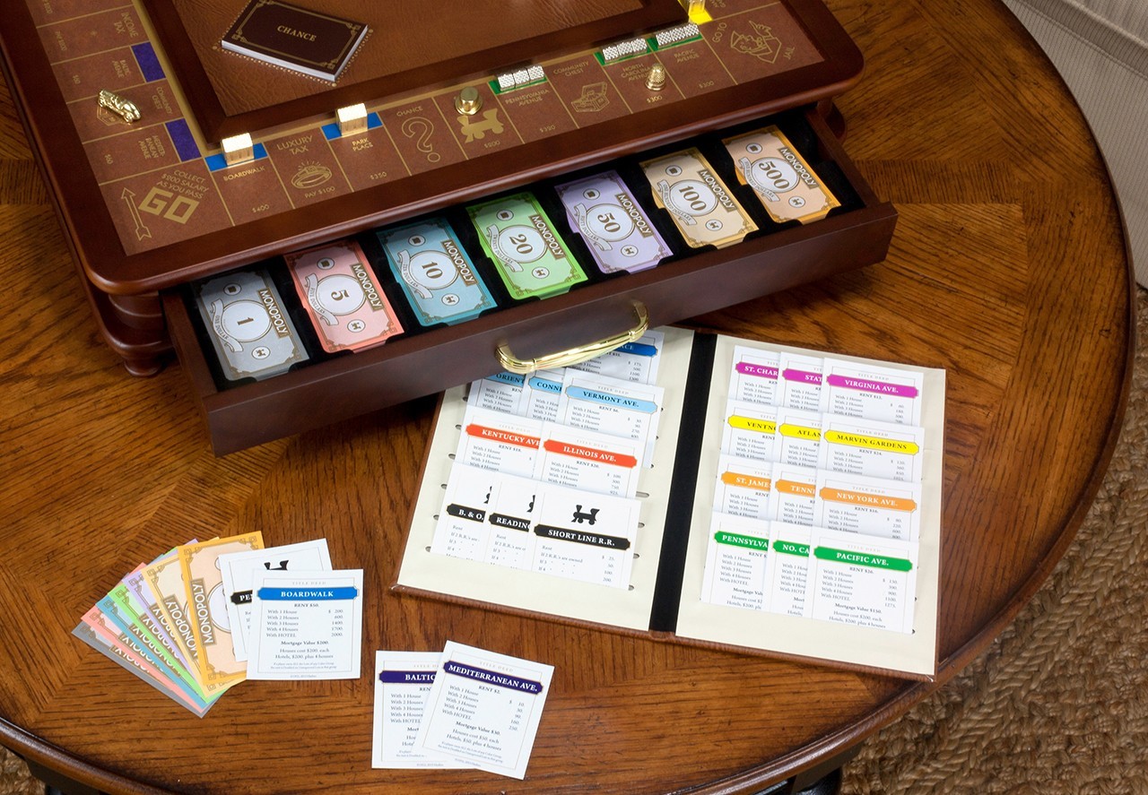 Monopoly Luxury Wooden Edition with Wood Game Board New Premium Collectible