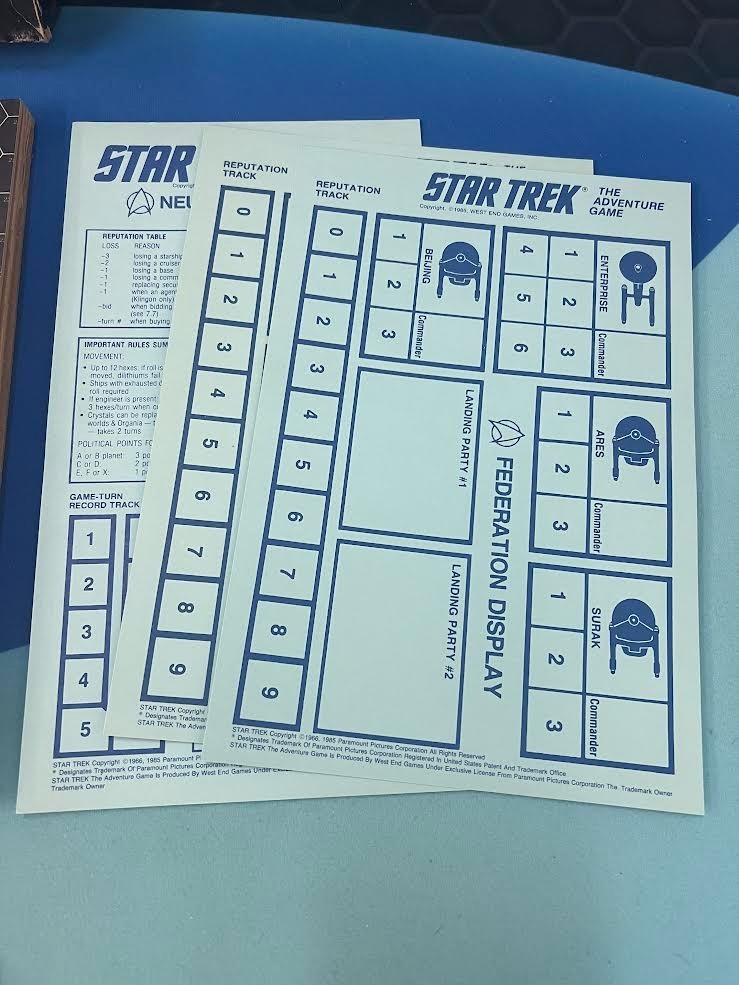 Vintage 1985 Star Trek The Adventure Game by West End Games