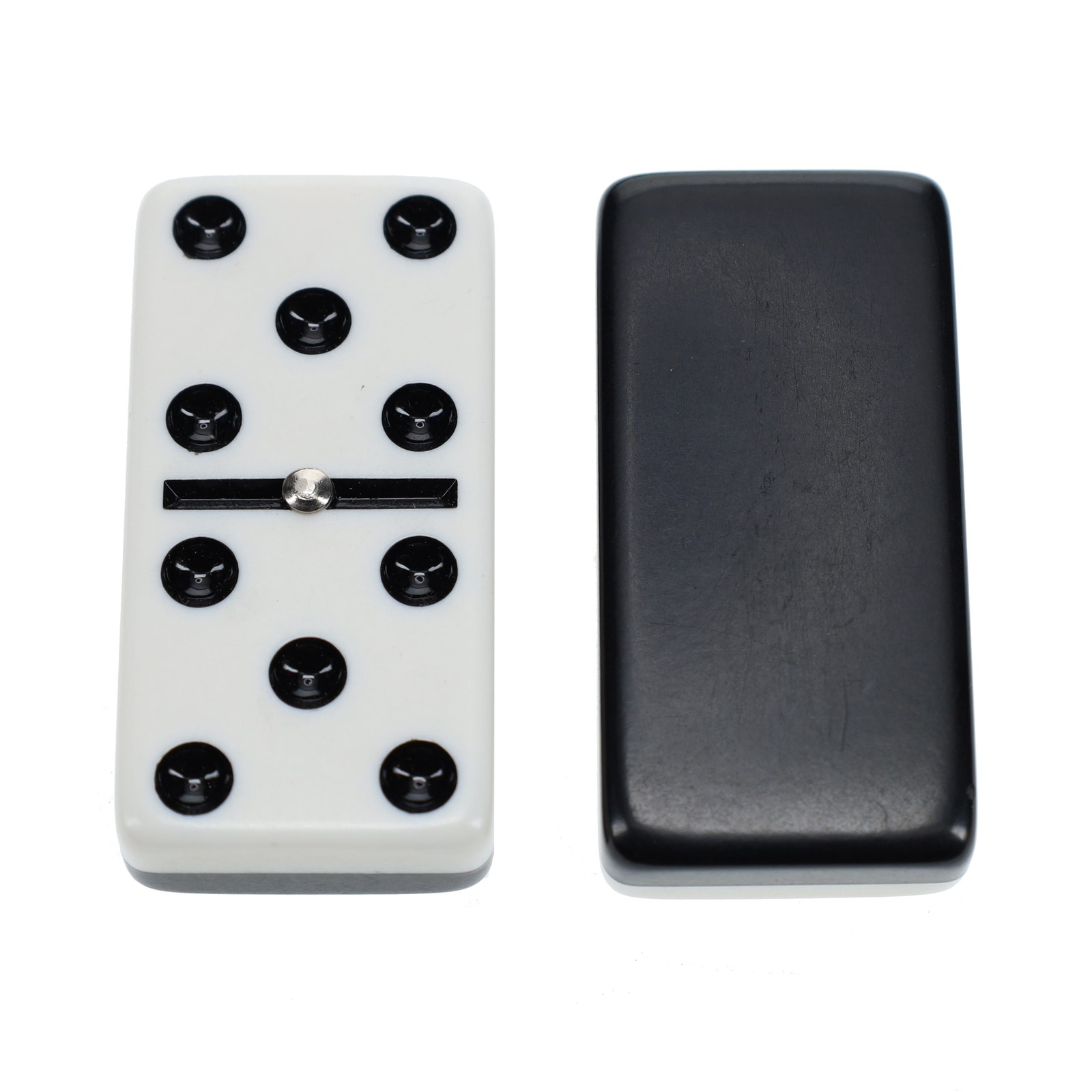 WE Games Two-Toned Black & White Double 6 Dominoes with Spinners – Club Size