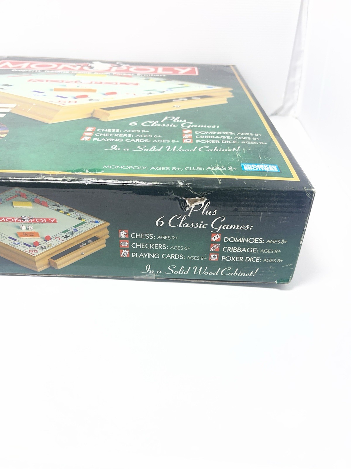 Monopoly & Clue + 6 Classic Games In Wood Cabinet Complete GREAT CONDITION!!