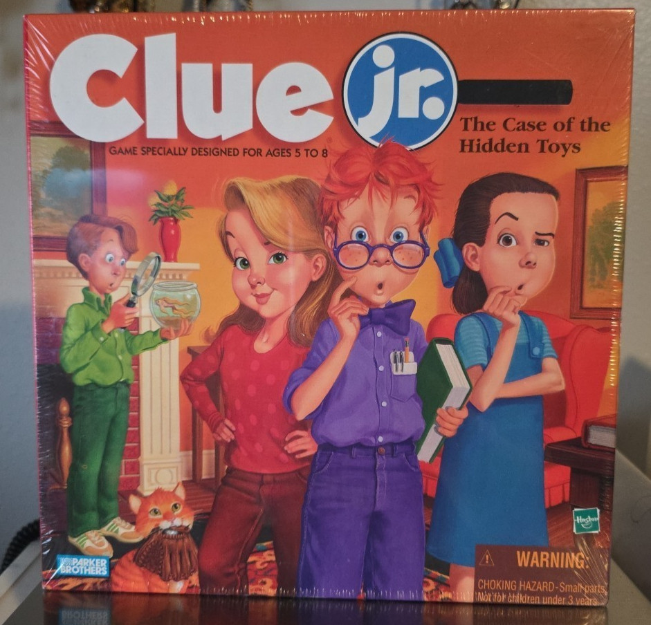 New 1999 Hasbro Clue Jr The Case of the Hidden Toys Board Game Problem Solving