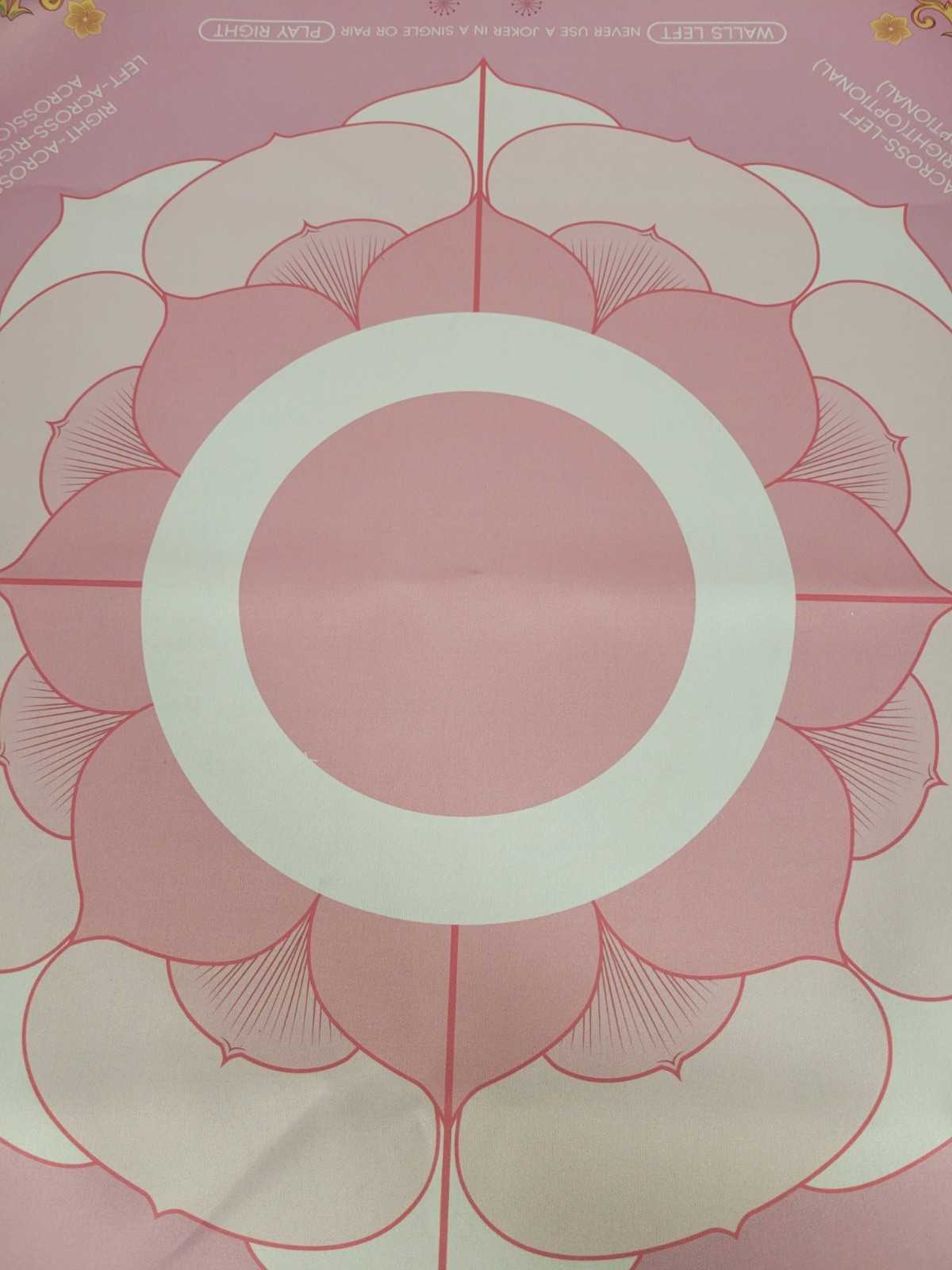 Pink American Mahjong Mat Marked w/Rules Non-Slip Table Game Playing Mat 32-1/4″