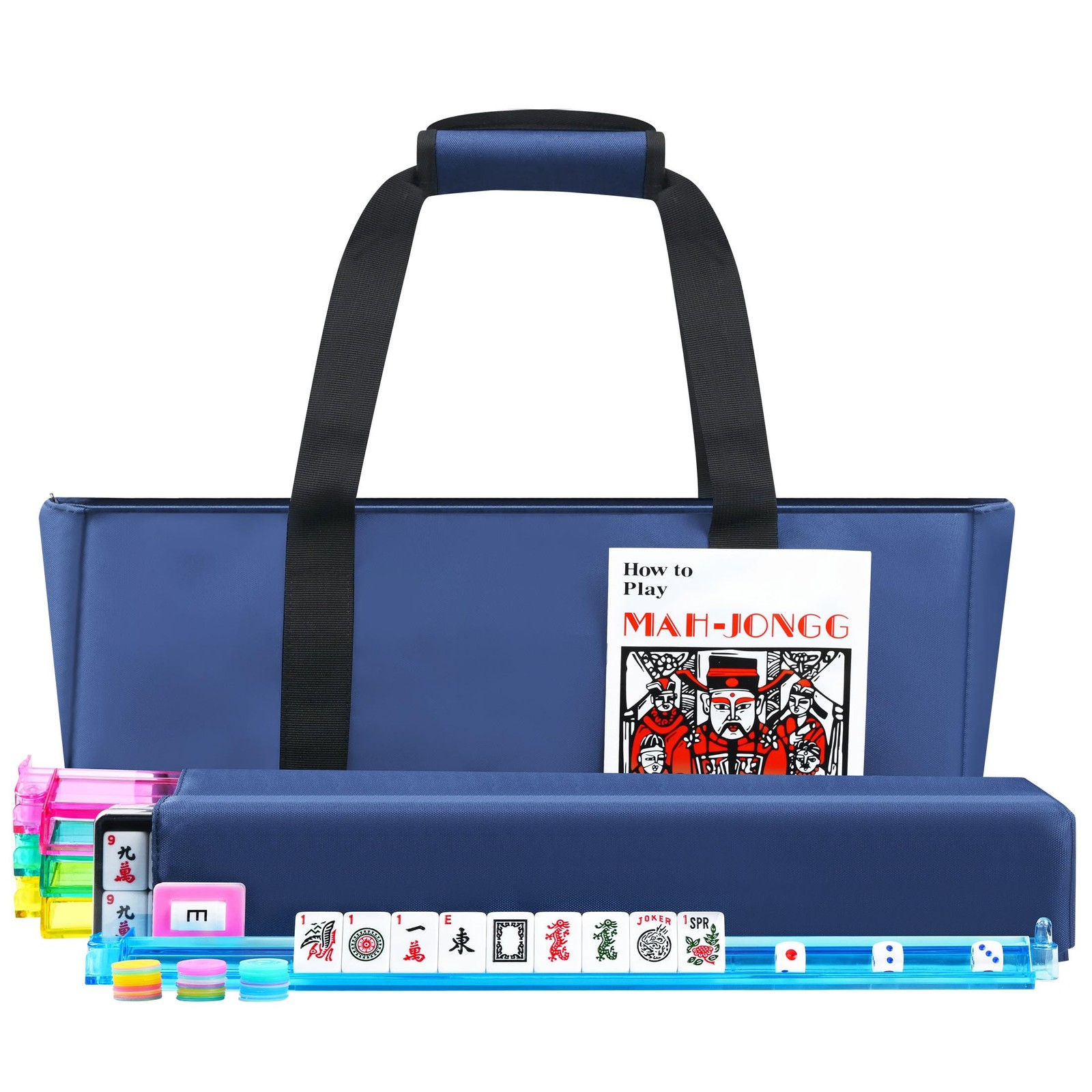 Faaexu American Mahjong Tile Set Include 166 Tiles 4 All-in-One Mahjong Racks…