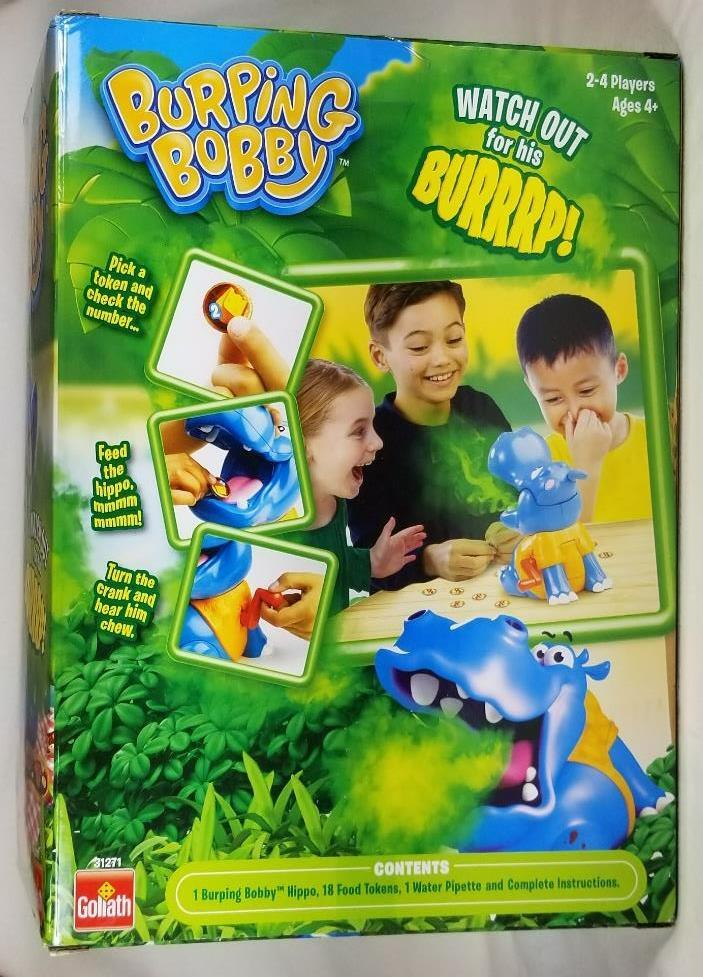 BURPING BOBBY Hippo Game by Goliath 2-4 Players Fun Ages 4+ Watch Out For Burps!