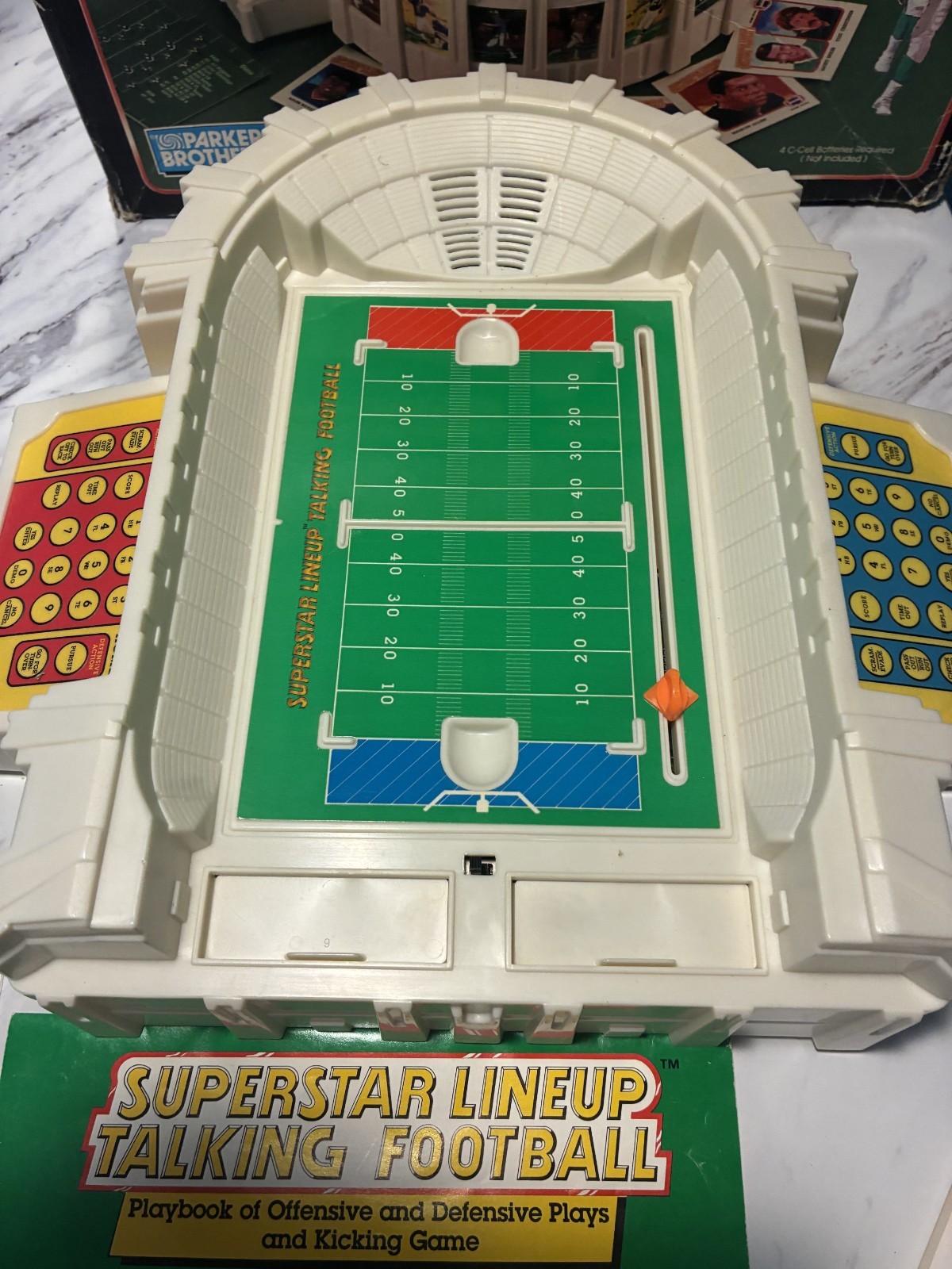 Vintage 1989 Parker Brother Superstar Talking Football WORKING Complete in Box