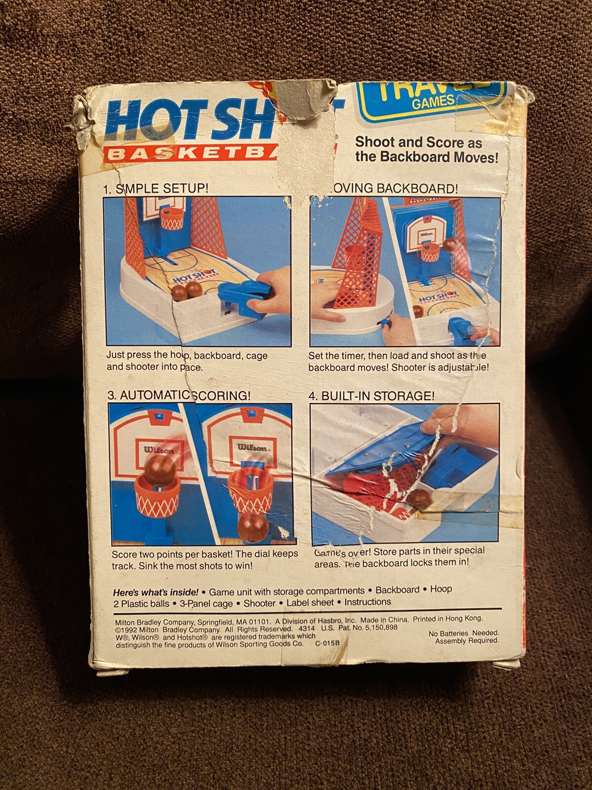 Hot Shot Basketball MB Travel Games 1992 INCOMPLETE