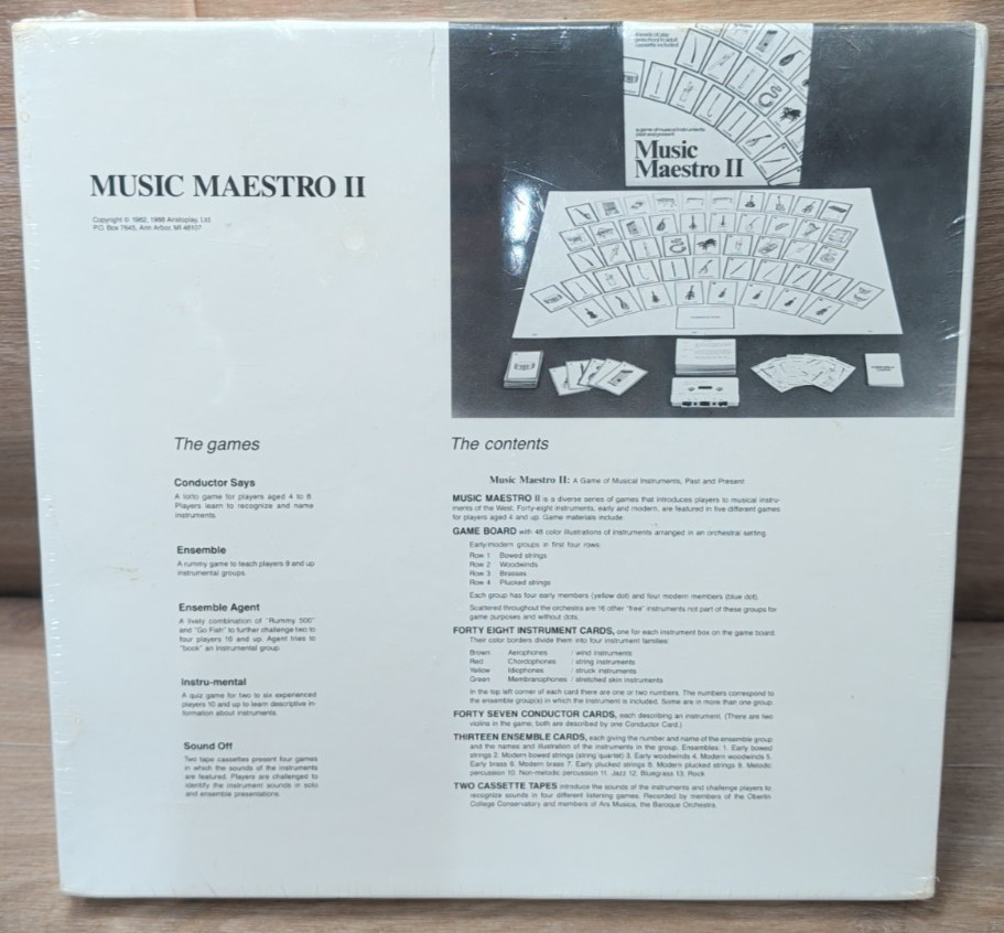 MUSIC MAESTRO II Board Game Musical Instruments Past Present Aristoplay SEALED