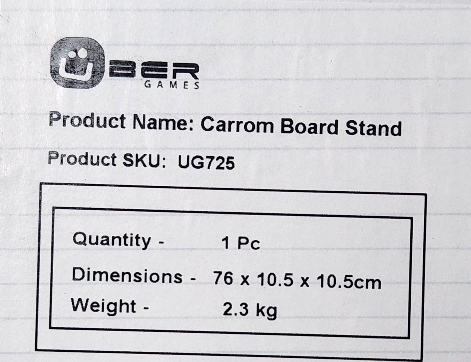 Carrom Board Stand Next Generation from Uber Games Folding NIB