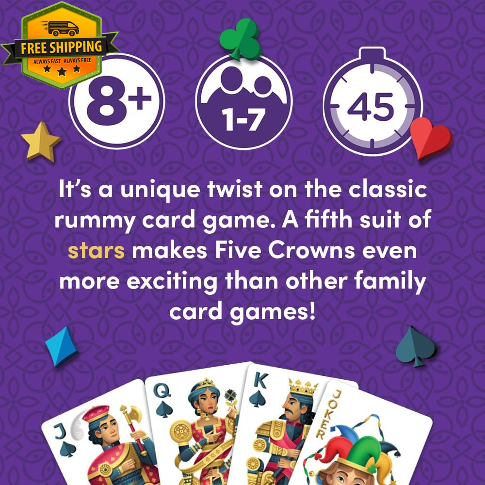 Five Crowns Card Game Rummy Style Family Game Kids Adults Travel