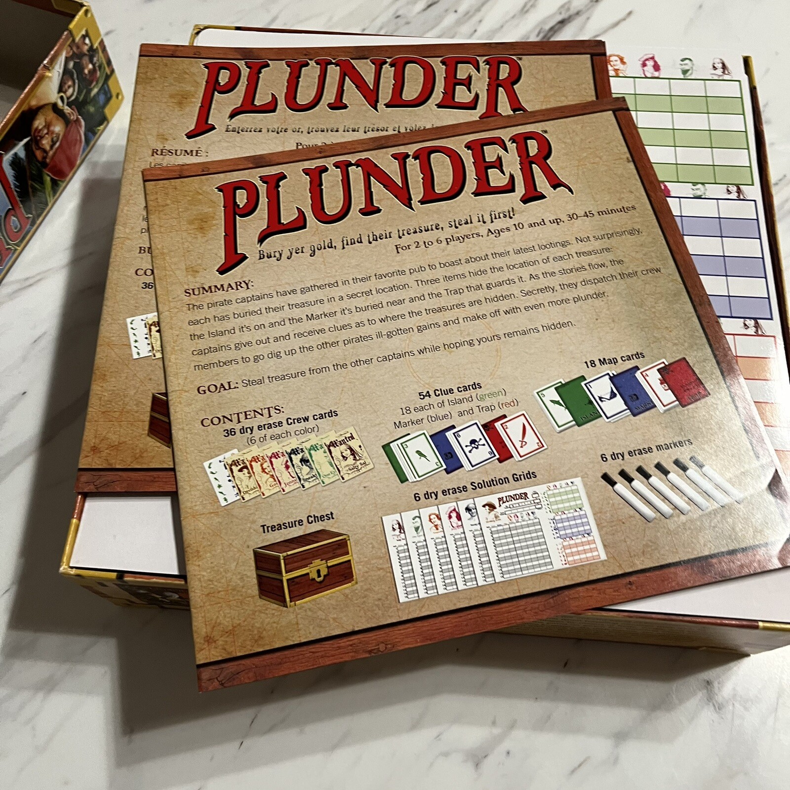 Plunder By R & R Games The Pirate Treasure Hunt Board Game Complete