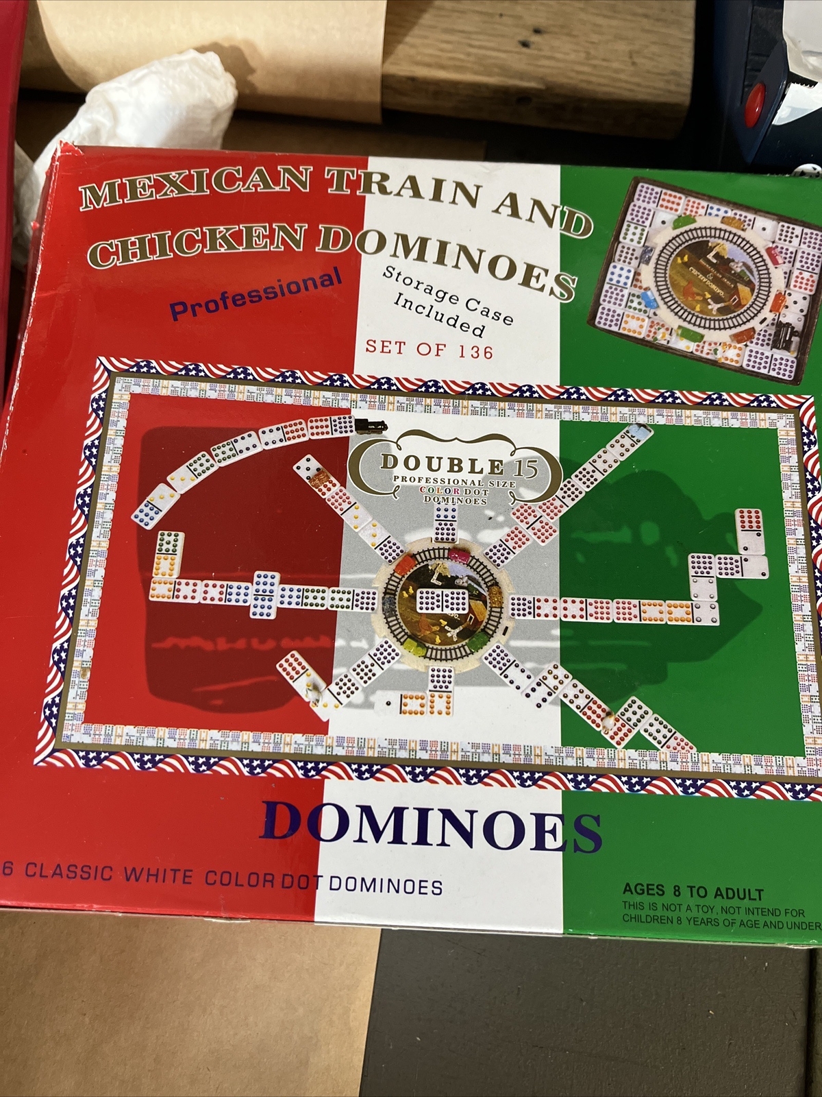 Mexican Train And Chicken Dominoes, Professional Set Of 136 Missing 0-13 See Pic