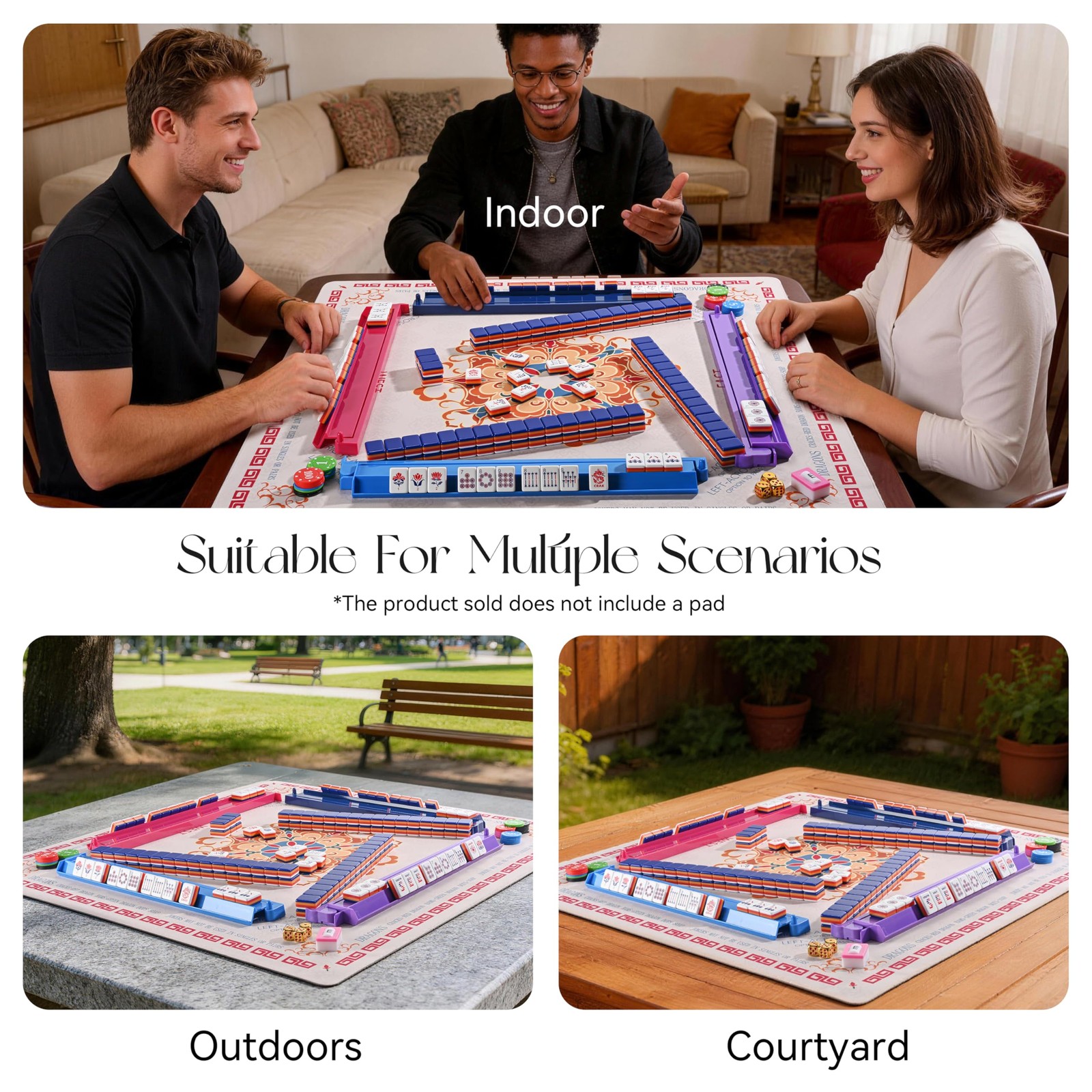 Topmahjing American Mahjong Tile Set – 160 4-Layer Acrylic Tiles, 4 All-in-On…