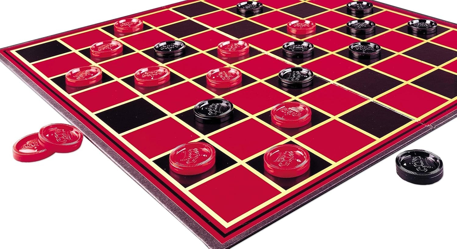 Checkers — Classic Game With Folding Board and Interlocking Checkers, 2 Players