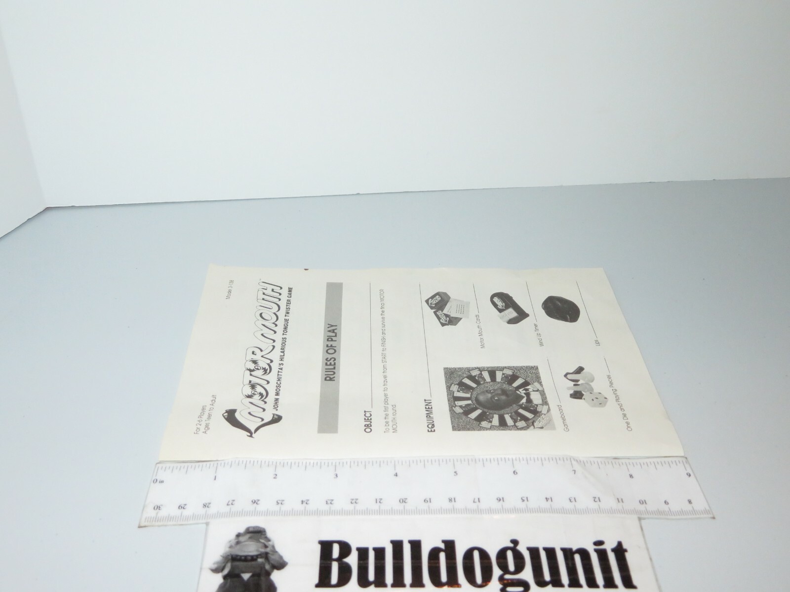 1990 Motor Mouth Board Game Instruction Manual Part Only Tiger John Moschitta