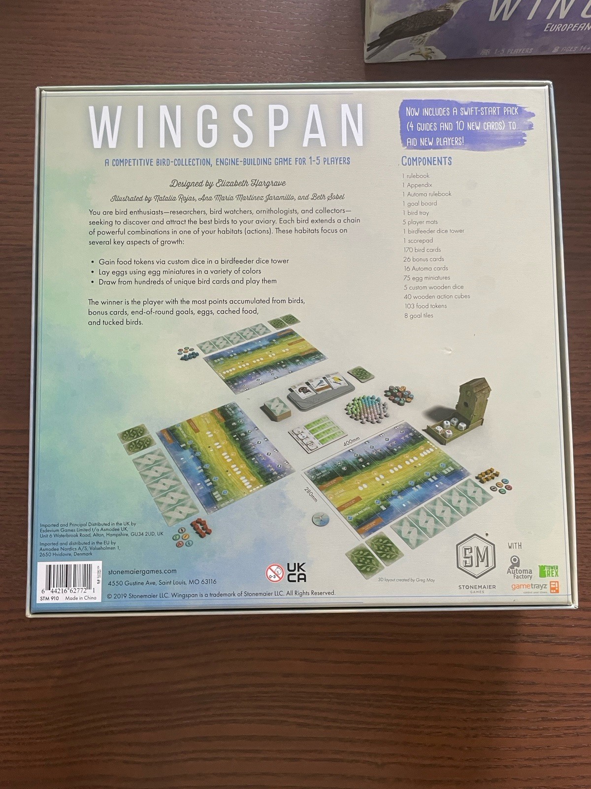 Wingspan Board Game with Oceania Europe Expansions
