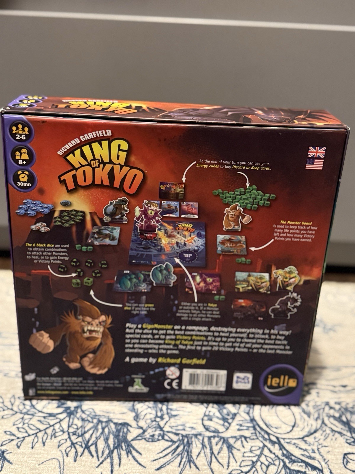King of Tokyo Board Game COMPLETE Iello 2015 GigaMonster Richard Garfield