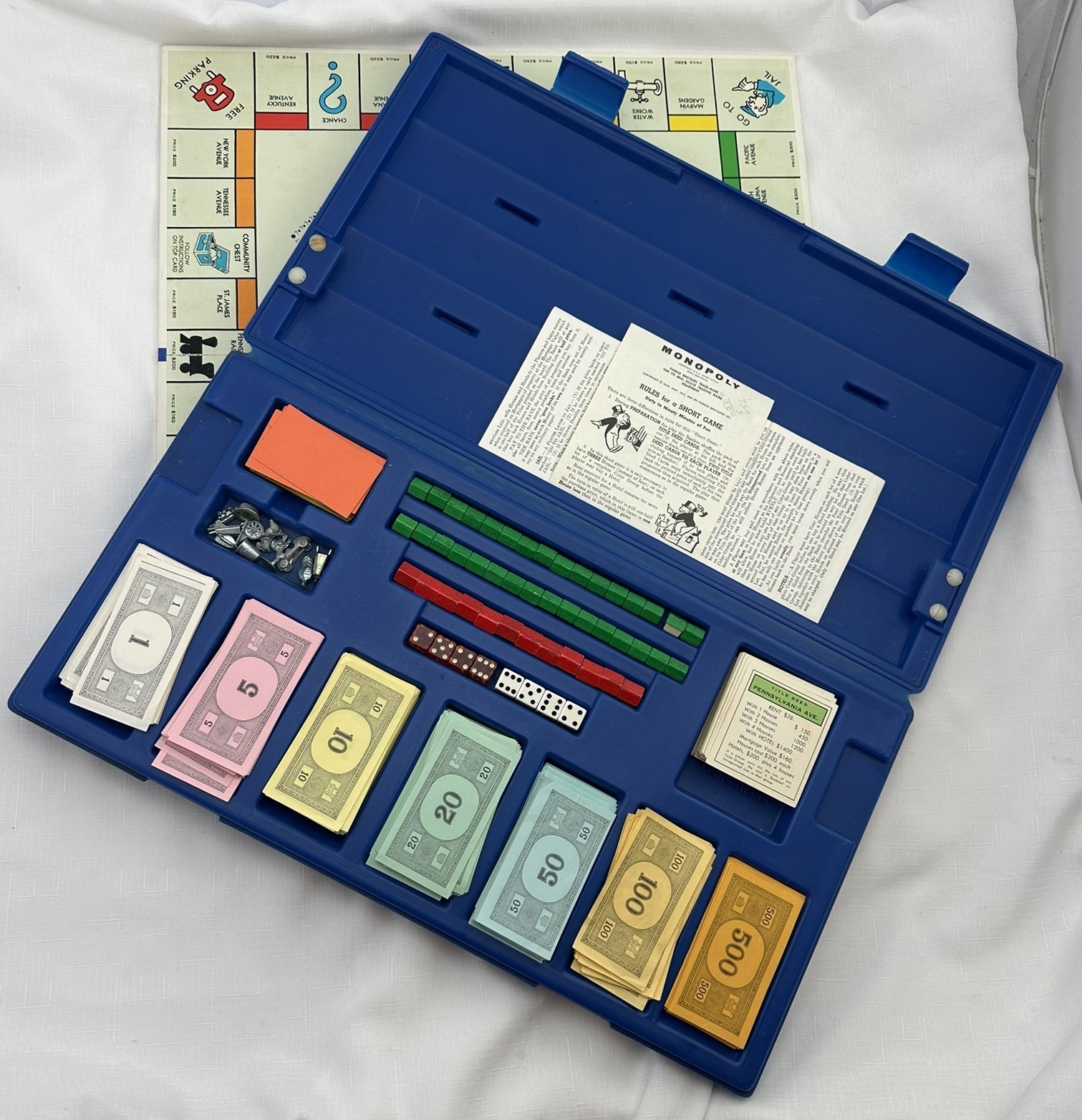 1961 Monopoly Game Hard Travel Case by Parker Brothers Complete Great Condition