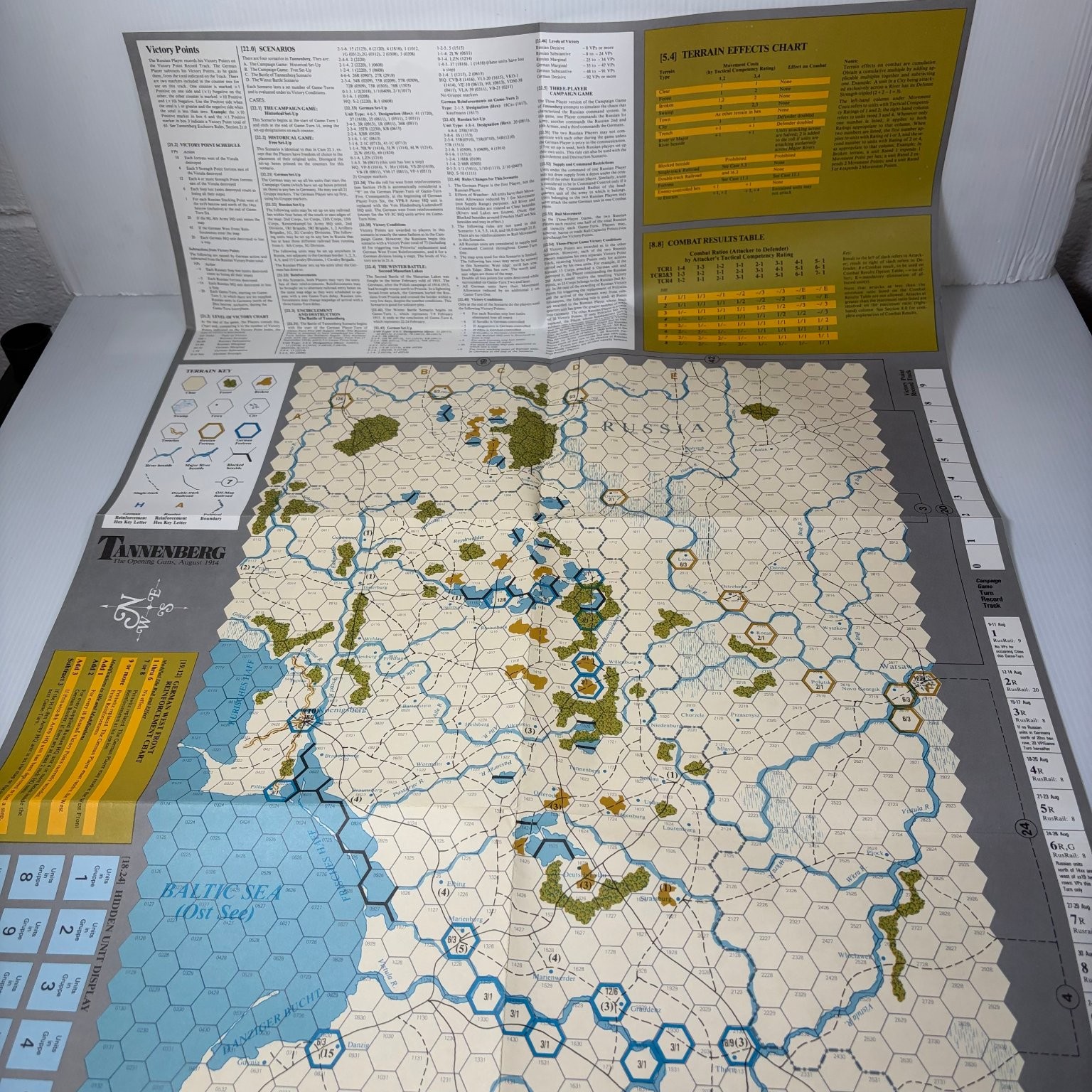 Great War in the East Tannenberg SPI WW1 Board Game Wargame 1978 Unpunched