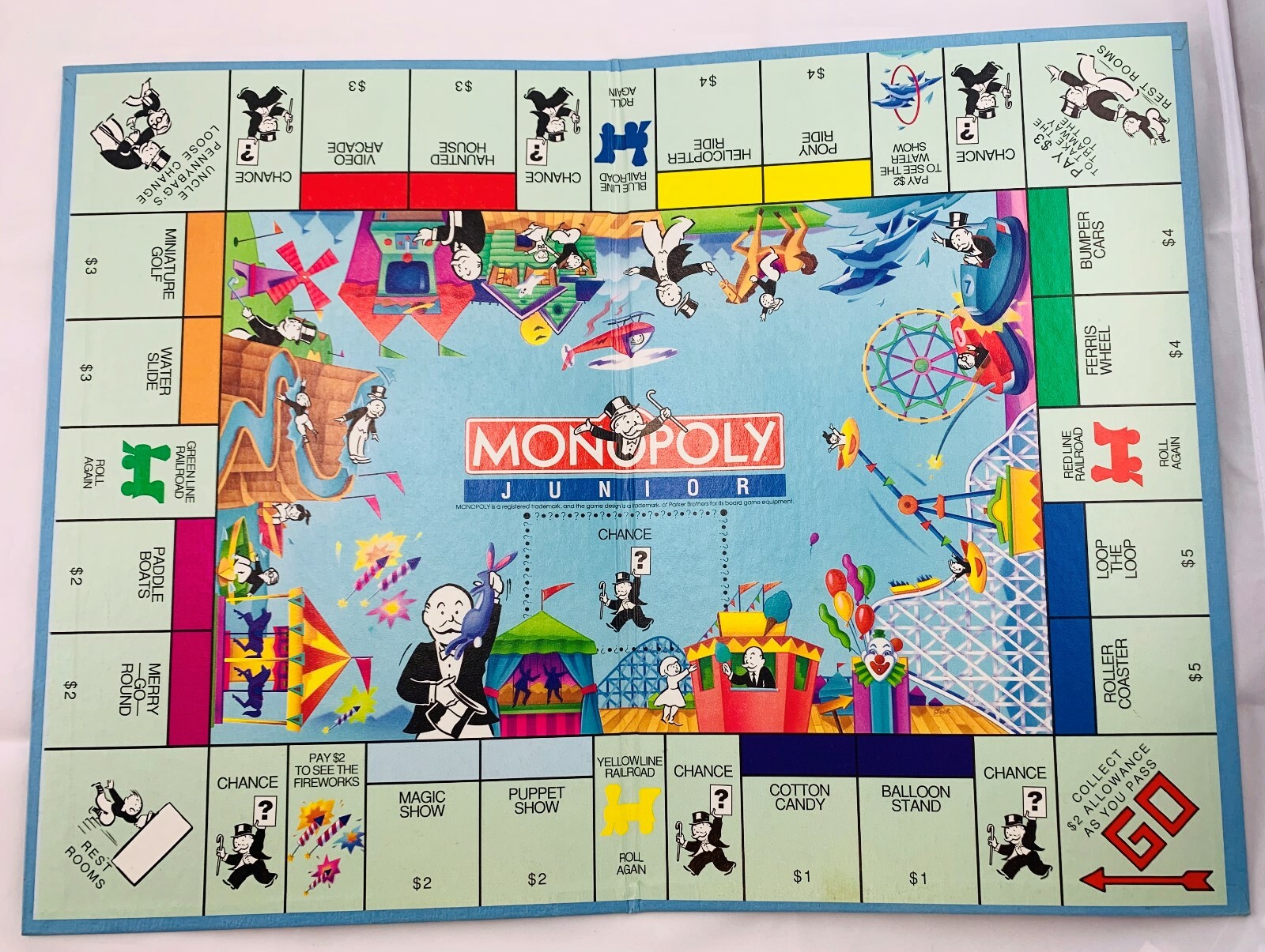 1990 Monopoly Junior Game by Parker Brothers Complete Very Good Cond FREE SHIP