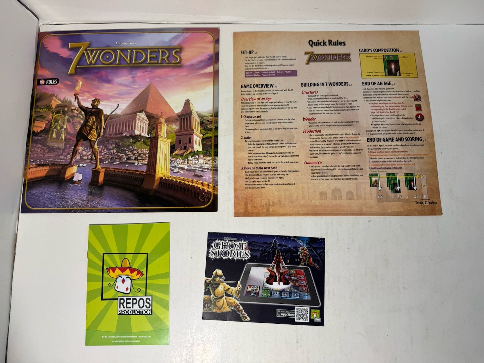 7 Wonders Board Game 2011 Repos Productions Antoine Bauza New Open Box