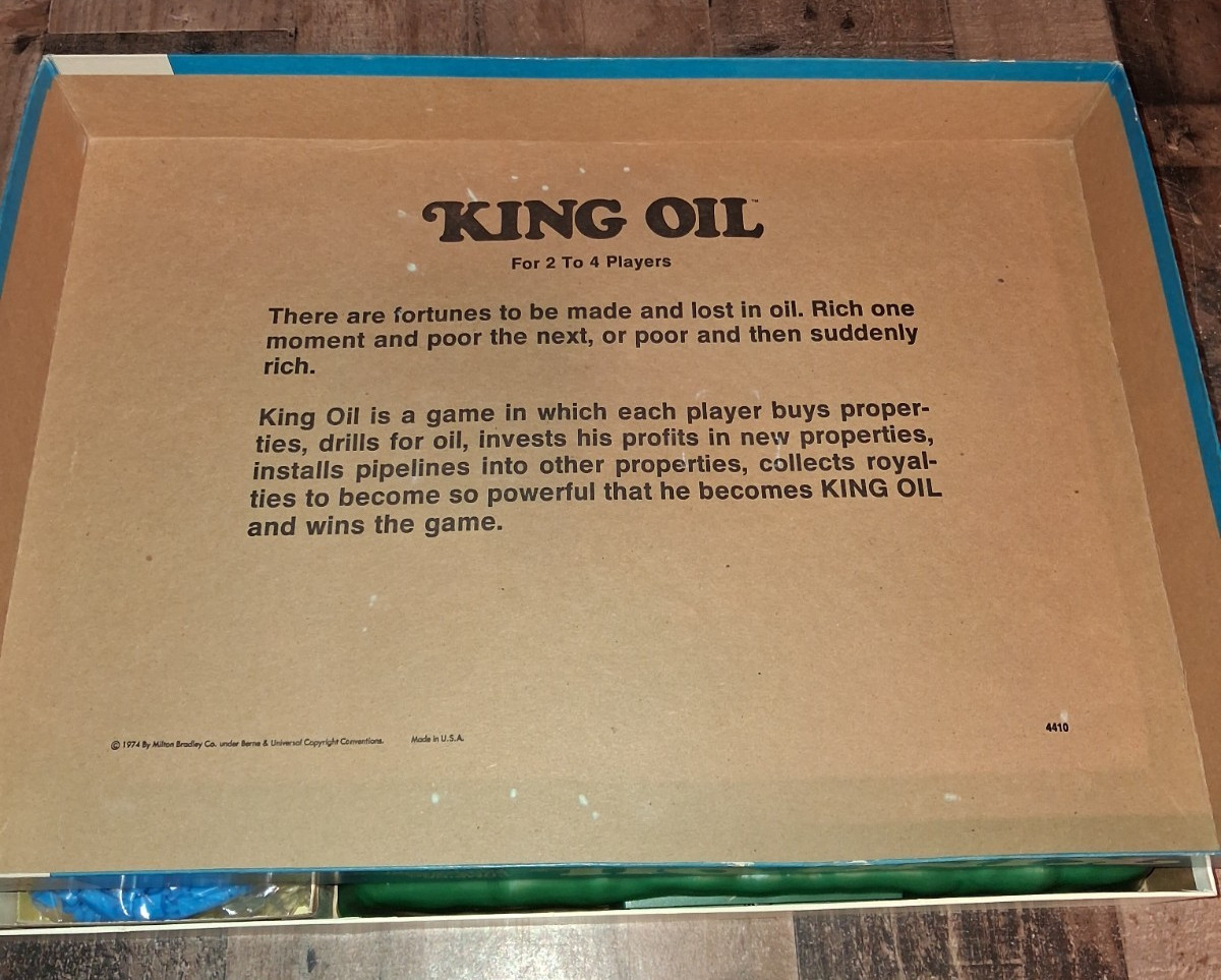 Vintage Milton Bradley King Oil 1974 Complete No. 4410 Nice Please Read
