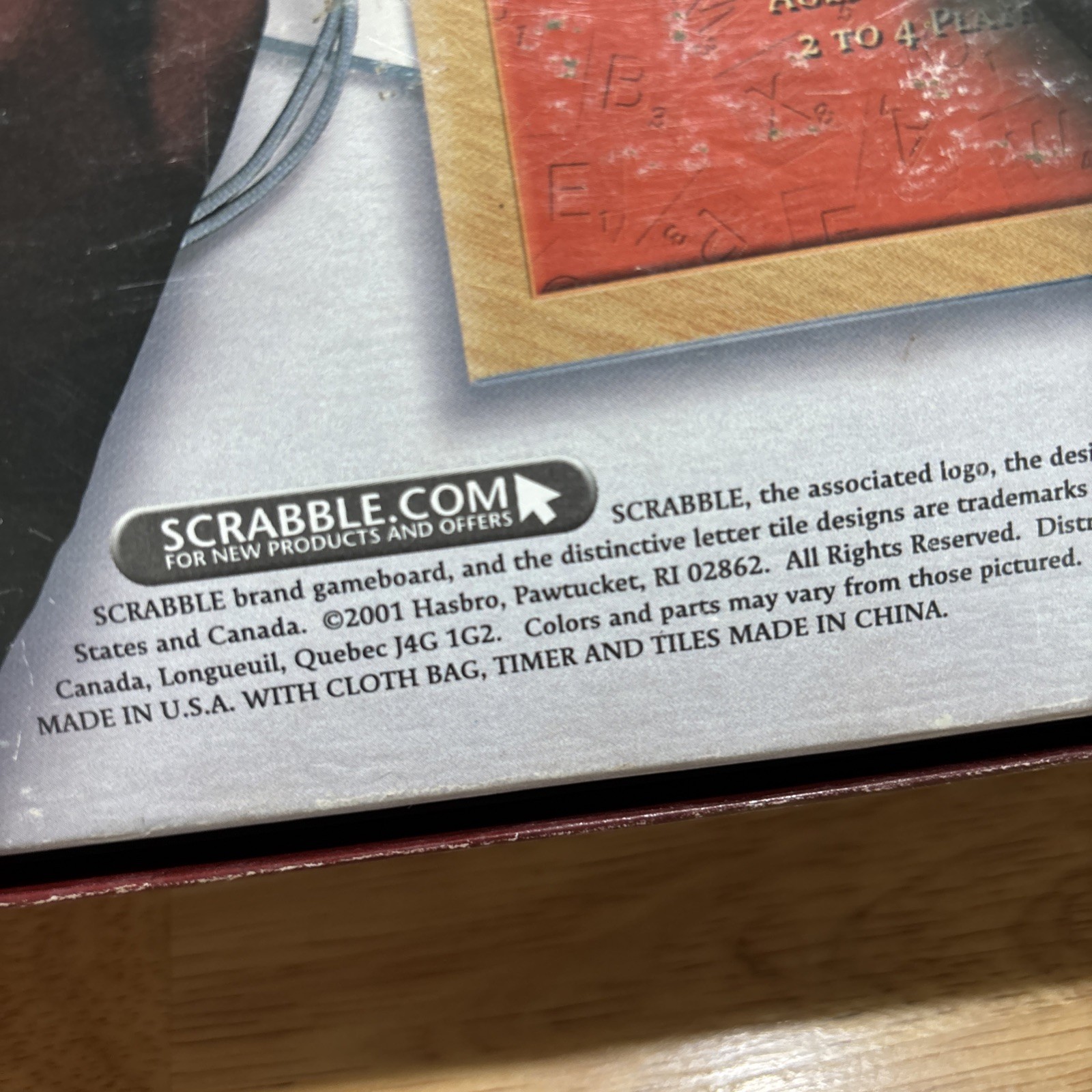 Milton Bradley 4034 Scrabble Deluxe Edition Board Game 2001