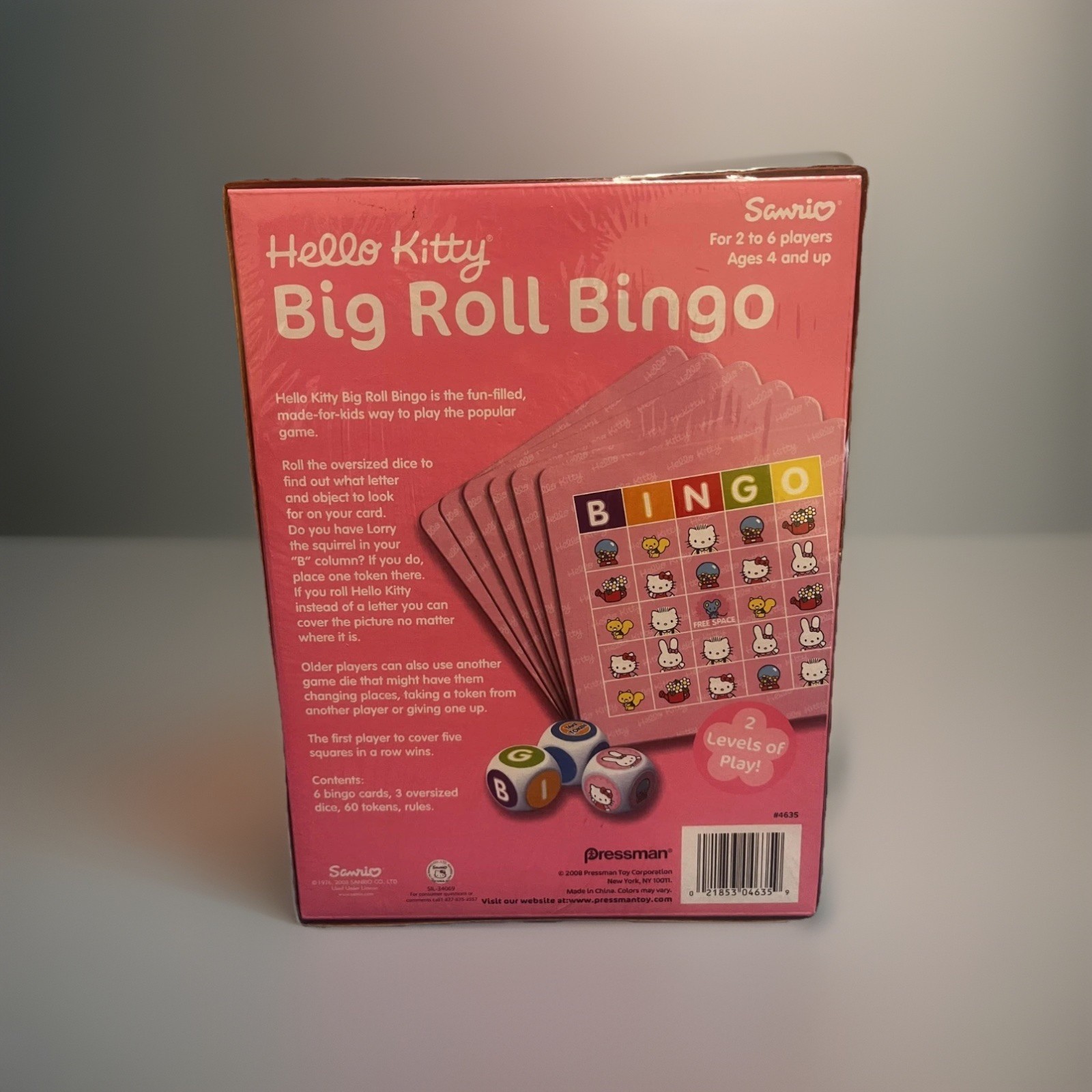 Sanrio 2008 Hello Kitty Big Roll Bingo Game For 2-6 Players Complete Set