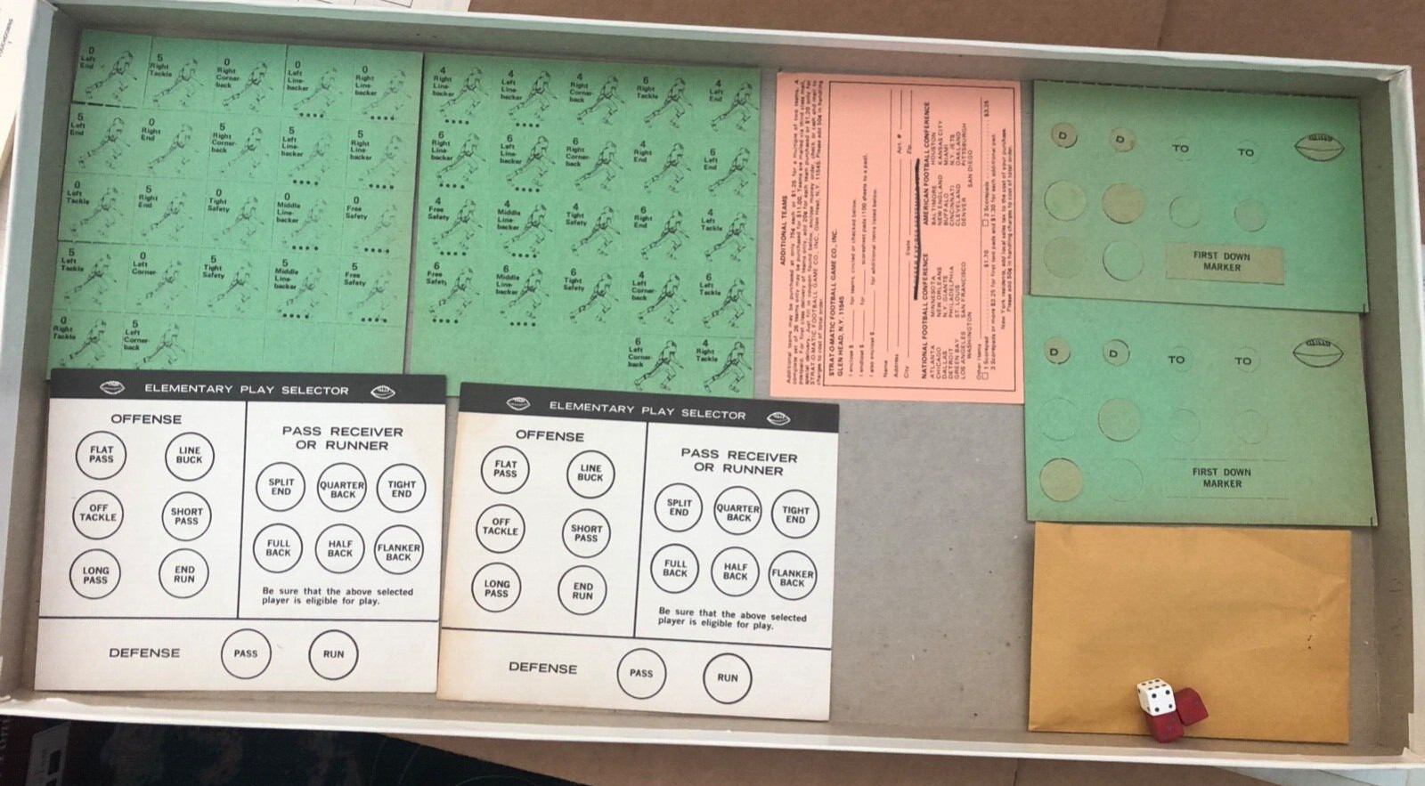 1968 STRAT-O-MATIC PRO FOOTBALL Board Game Box MIAMI DOLPHINS MINNESOTA VIKINGS