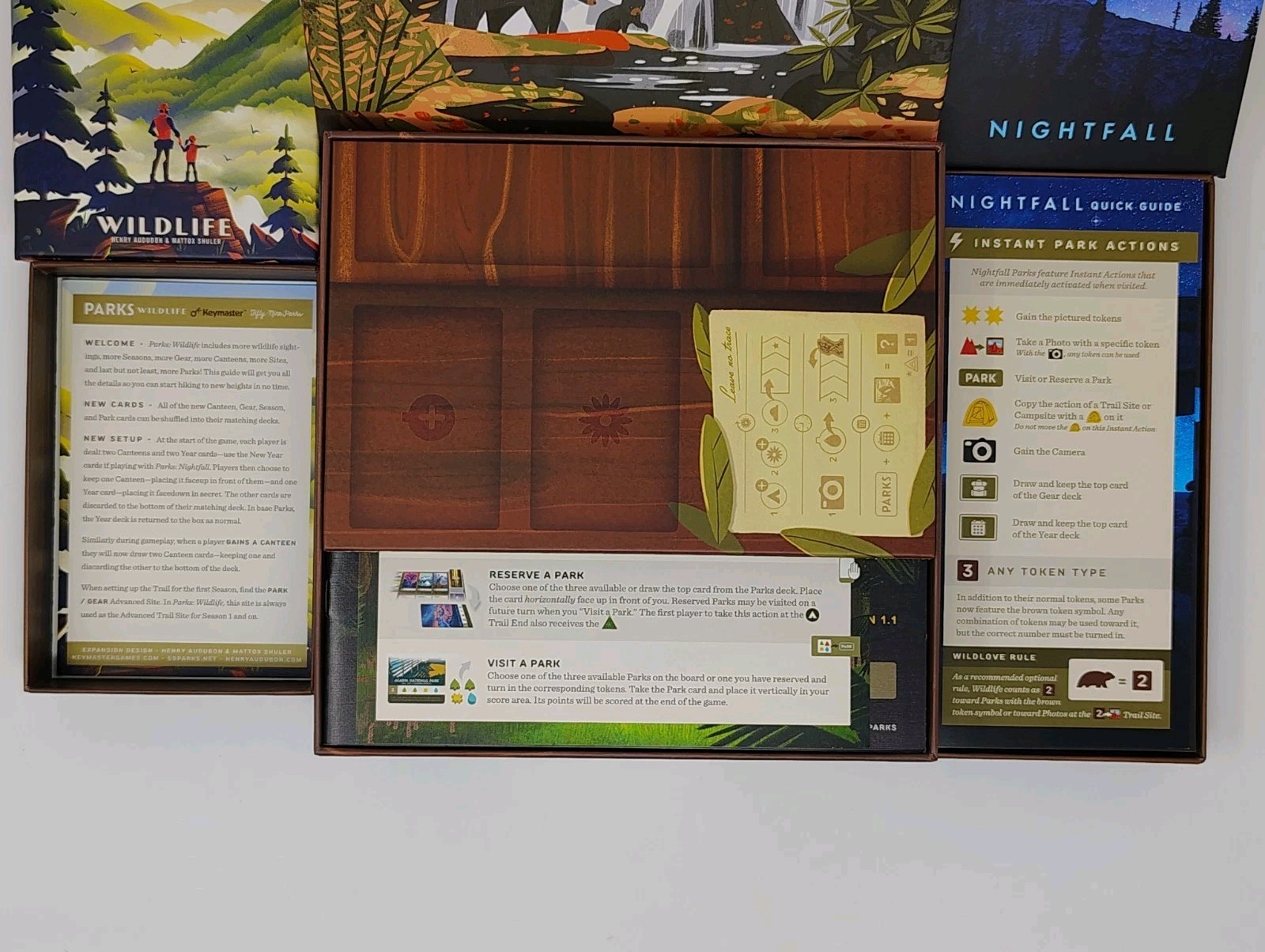 Keymaster Games: PARKS Board Game 1st Ed + Nightfall & Wildlife Expansions