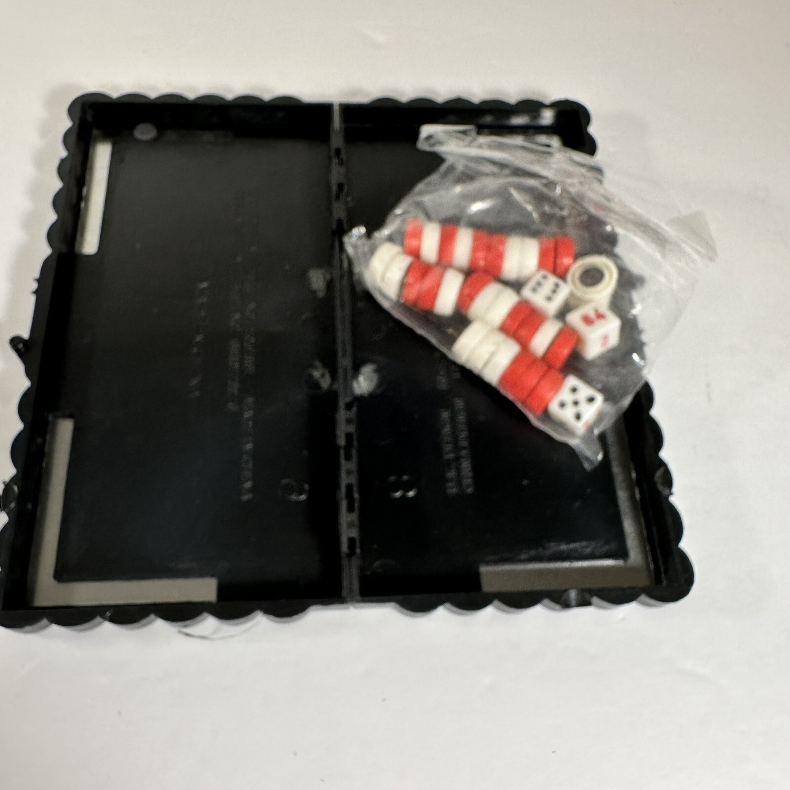 Miniature Magnetic Backgammon Travel Case Set Pocket Size Complete Set