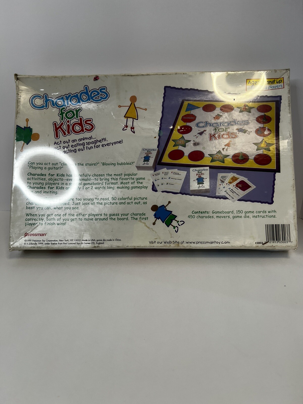 Pressman Charades for Kids Board Game 1999 Sealed New 3003 Ages 4+ 3-6 Players