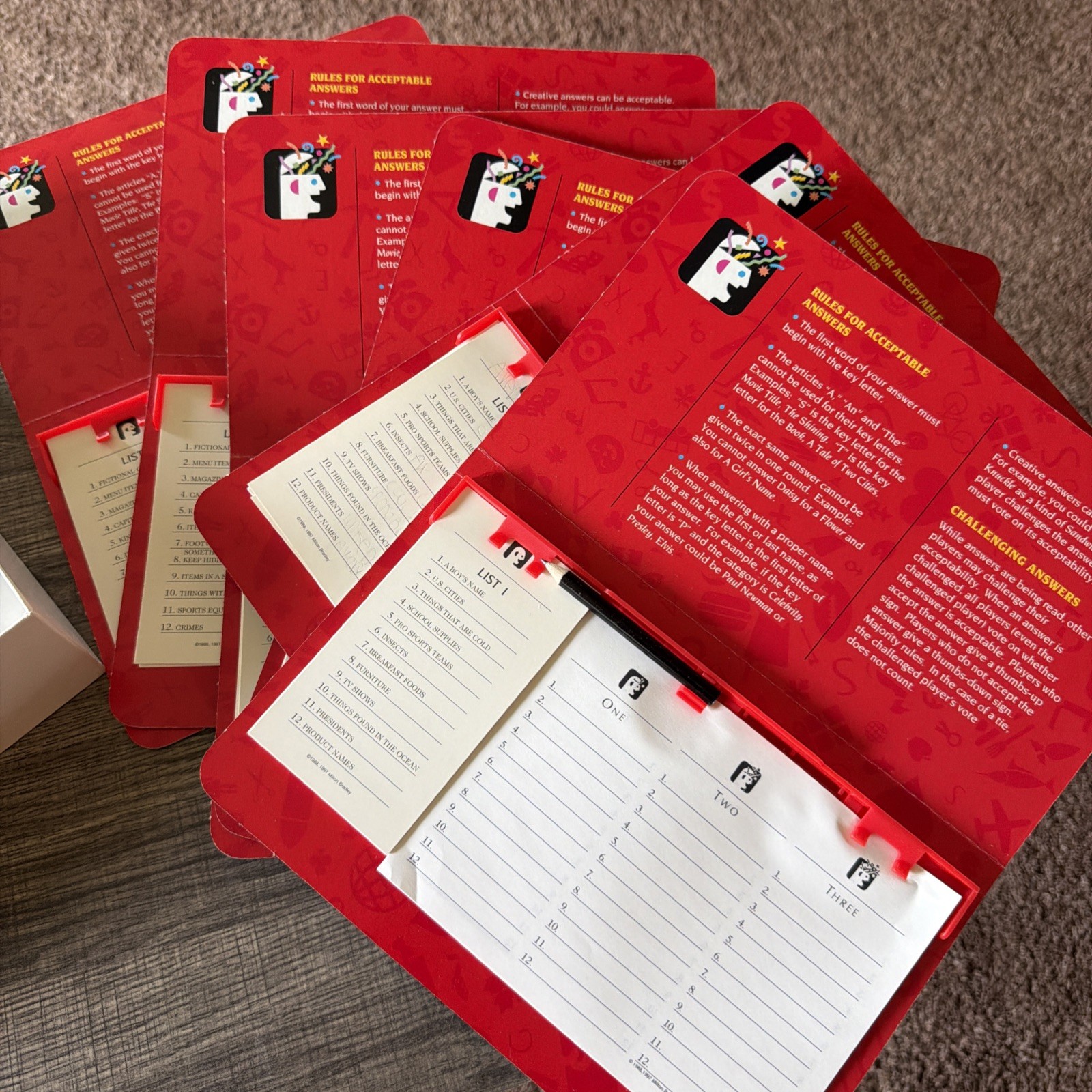 Vintage 1988 Original The Game Of Scattergories By Milton Bradley