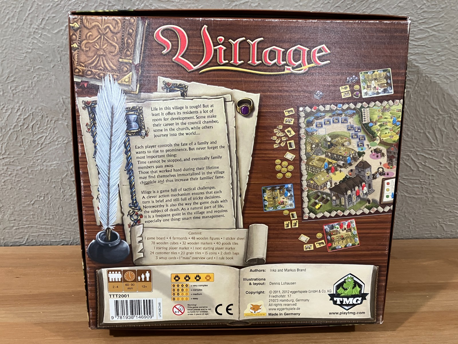 VILLAGE Medieval Strategy Board Game, Inka and Markus Brand, TMG, COMPLETE