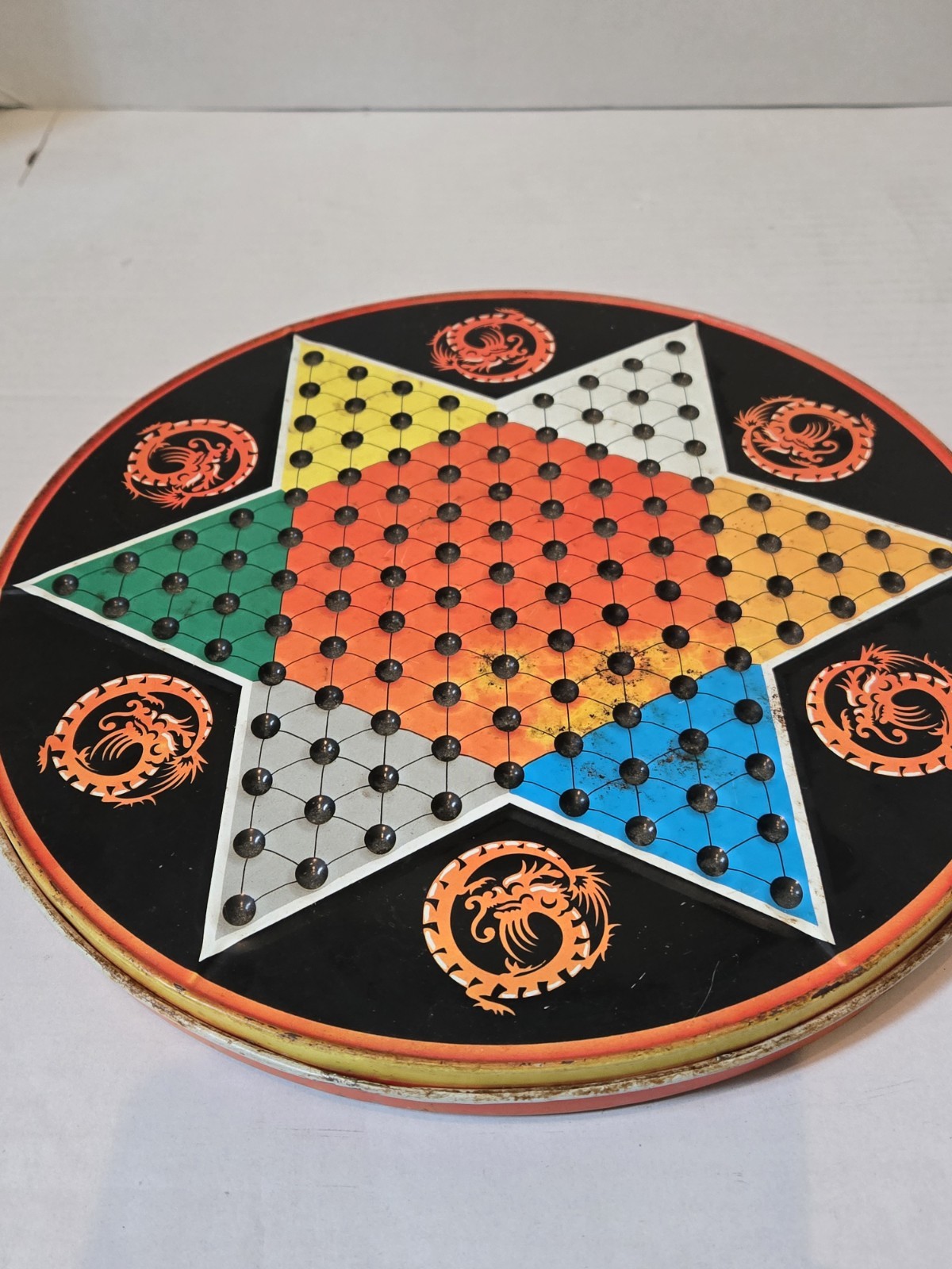 Vintage Ohio Art 2 In 1 Chinese and Regular Checkers Game 538 Metal BOARD ONLY