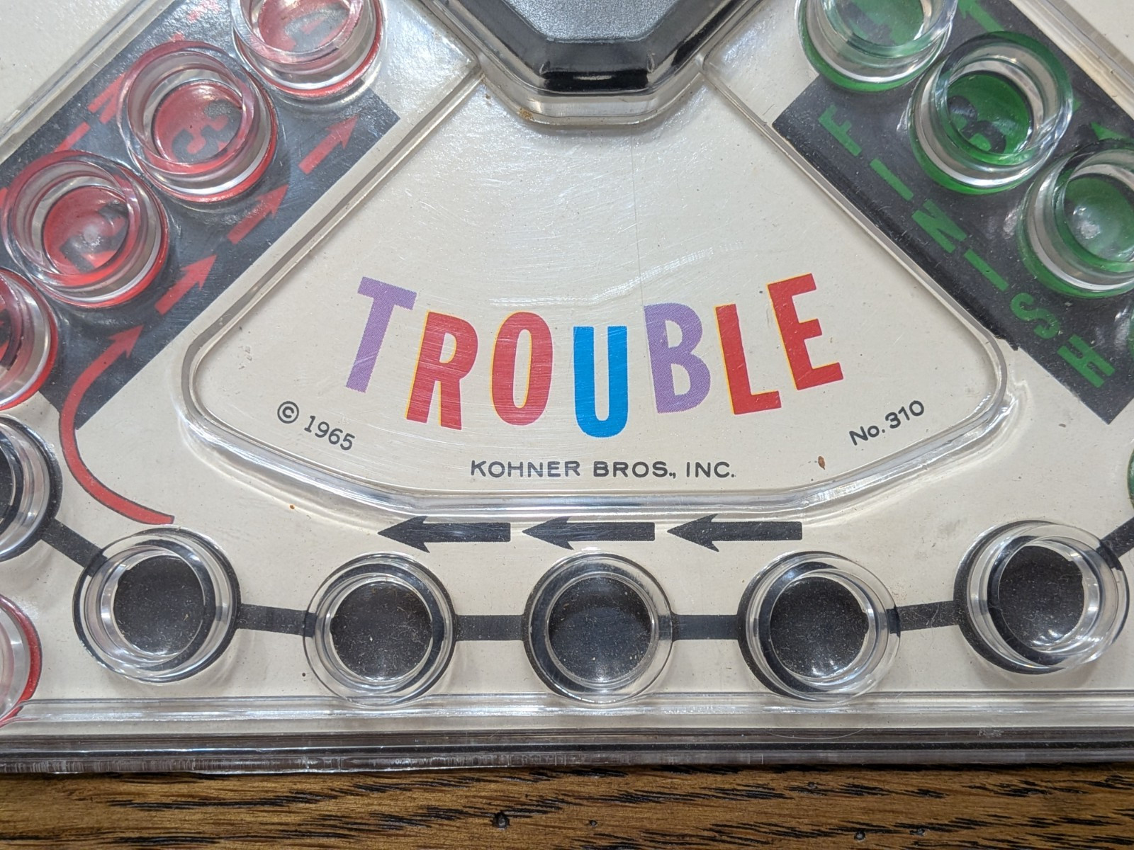 Vtg 1965 POP-O-MATIC Trouble Board Game (Board Only) Kohner Bros. *READ