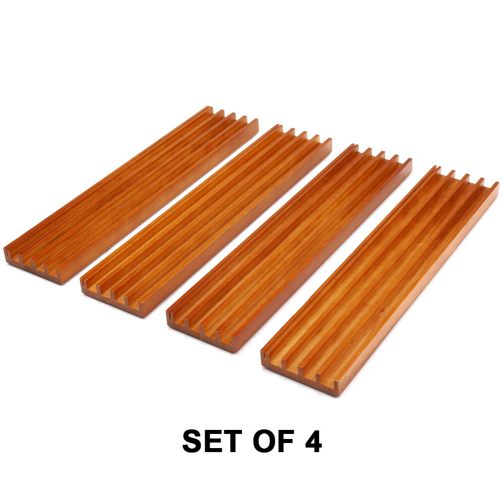 Wooden Domino Racks. Mexican Train Dominoes Game Trays/Card Holders (Set of 4)