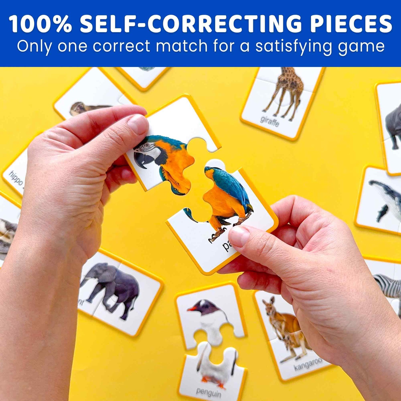 Puzzles Ages 2-4 – 100% -Correcting 16 Realistic Matching Wild Animals – Educ…