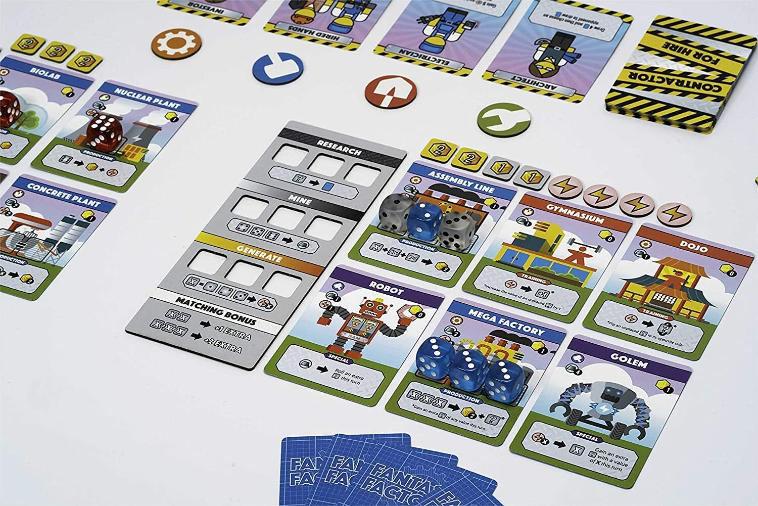 Fantastic Factories Base Board Game Deep Water Games FF01 Family Card Dice Solo