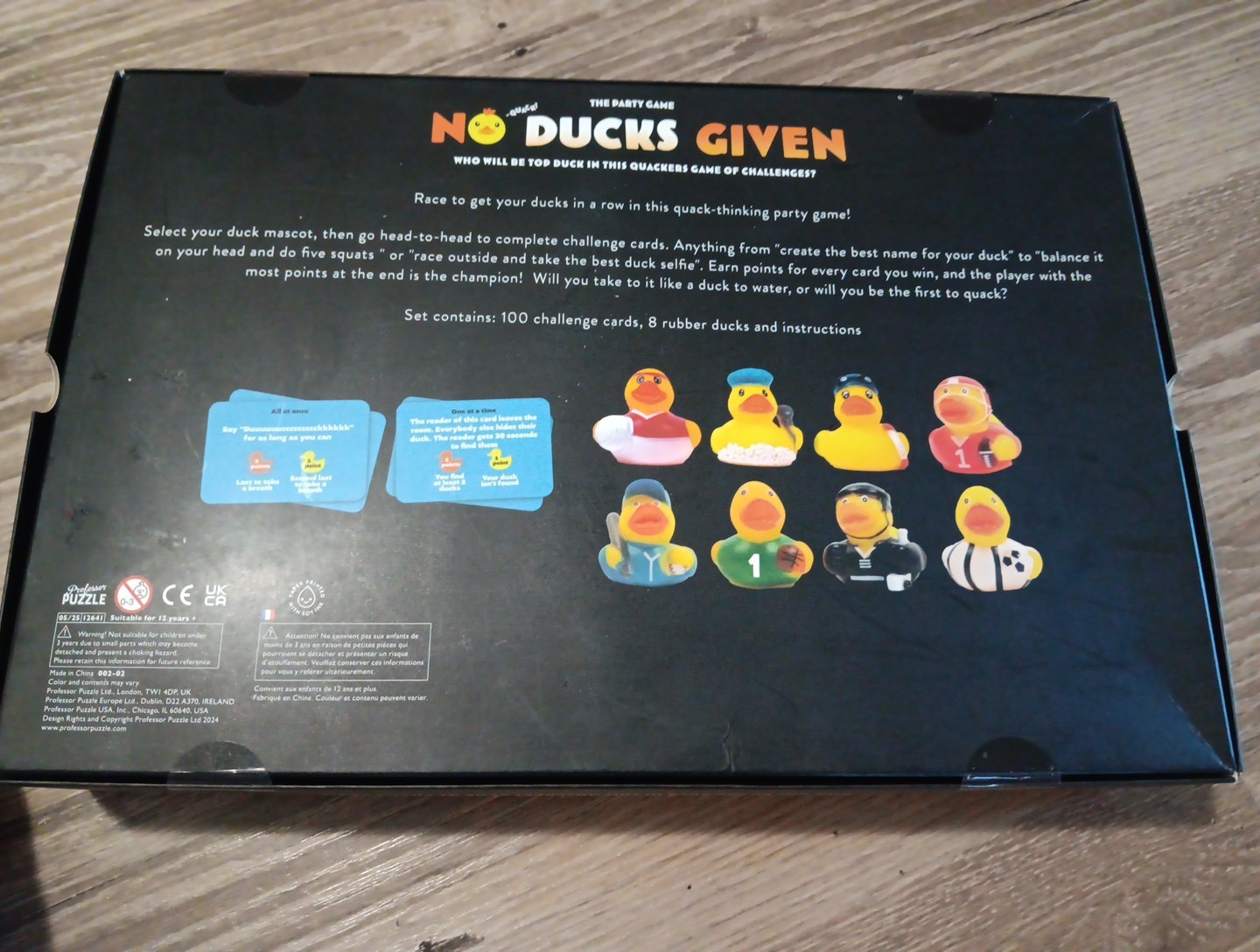 Professor Puzzle Games NO DUCKS GIVEN Party Game 3-8 Players NEW SEALED RARE
