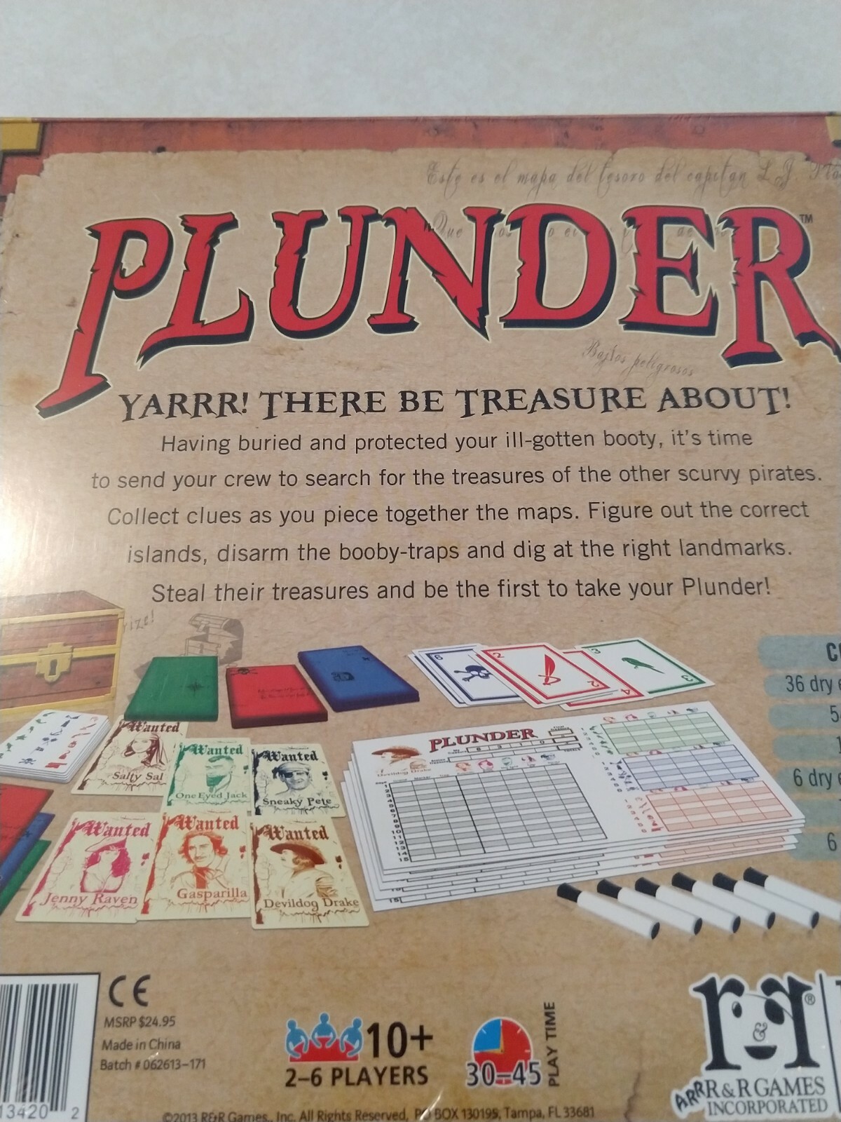 Plunder By R & R Games The Pirate Treasure Hunt Board Game New Sealed