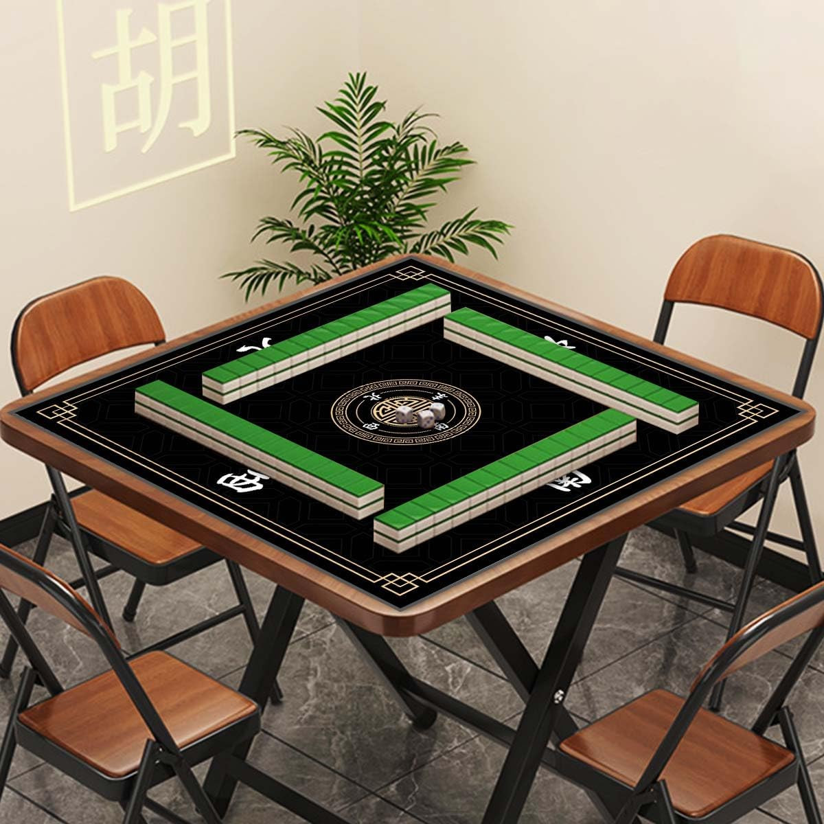 Mahjong Mat, Non-Slip Noise Reducing Game Mat, 31.5 Inch Mahjong Table Mat,Mahjo