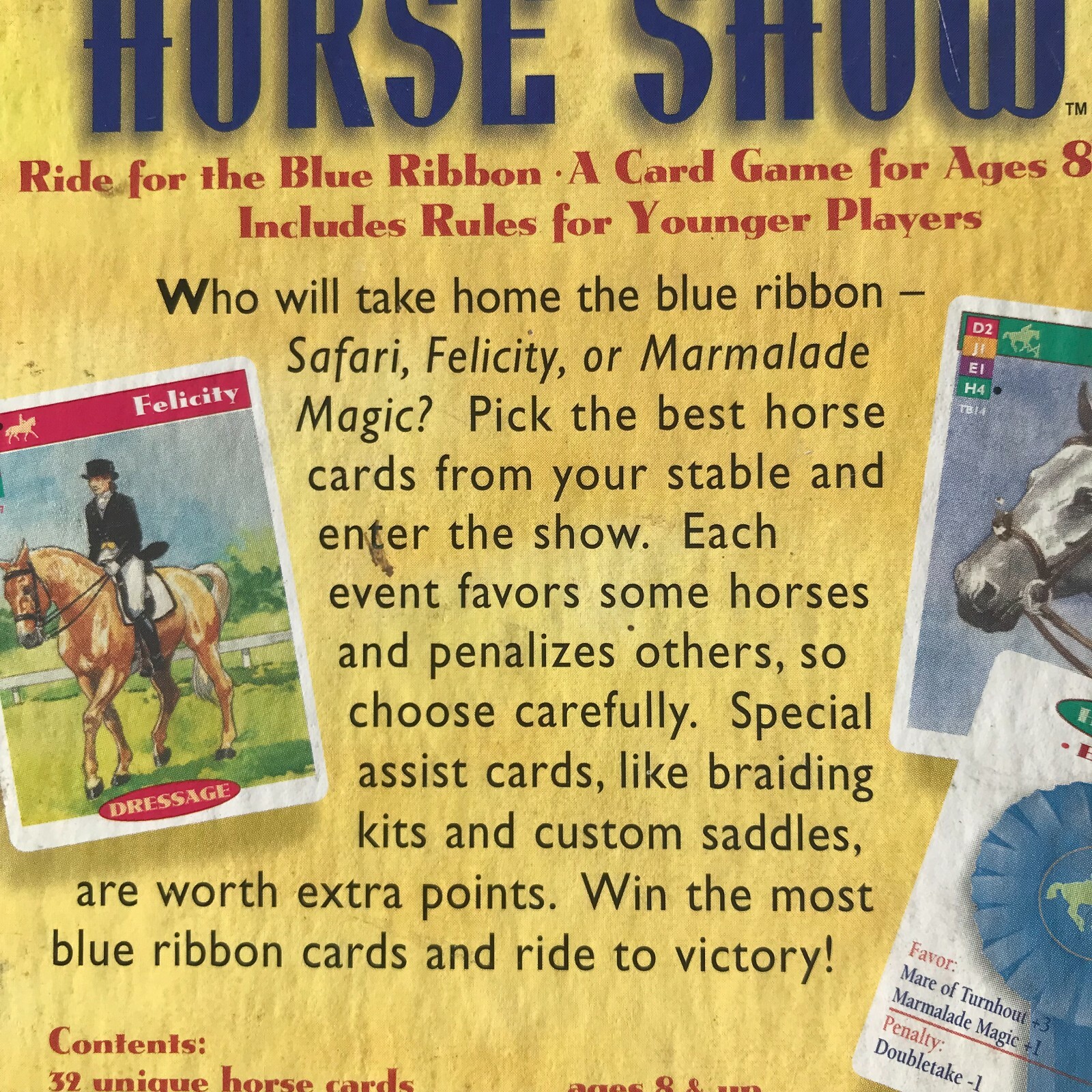 Gamewright HORSE SHOW Blue Ribbon Card Game COMPLETE Award Winner EUC