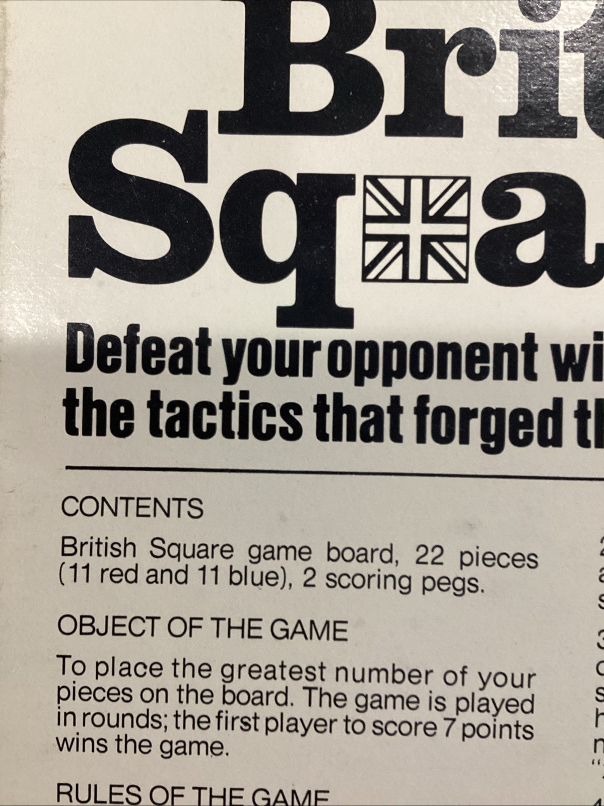 British Square Strategy Board Game/Gabriel/complete vintage