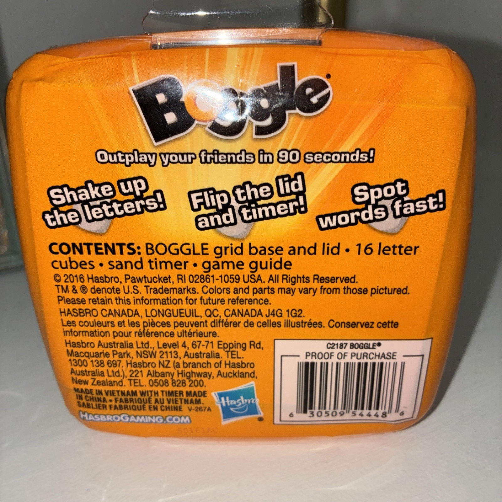 Hasbro Gaming Boggle Game. New