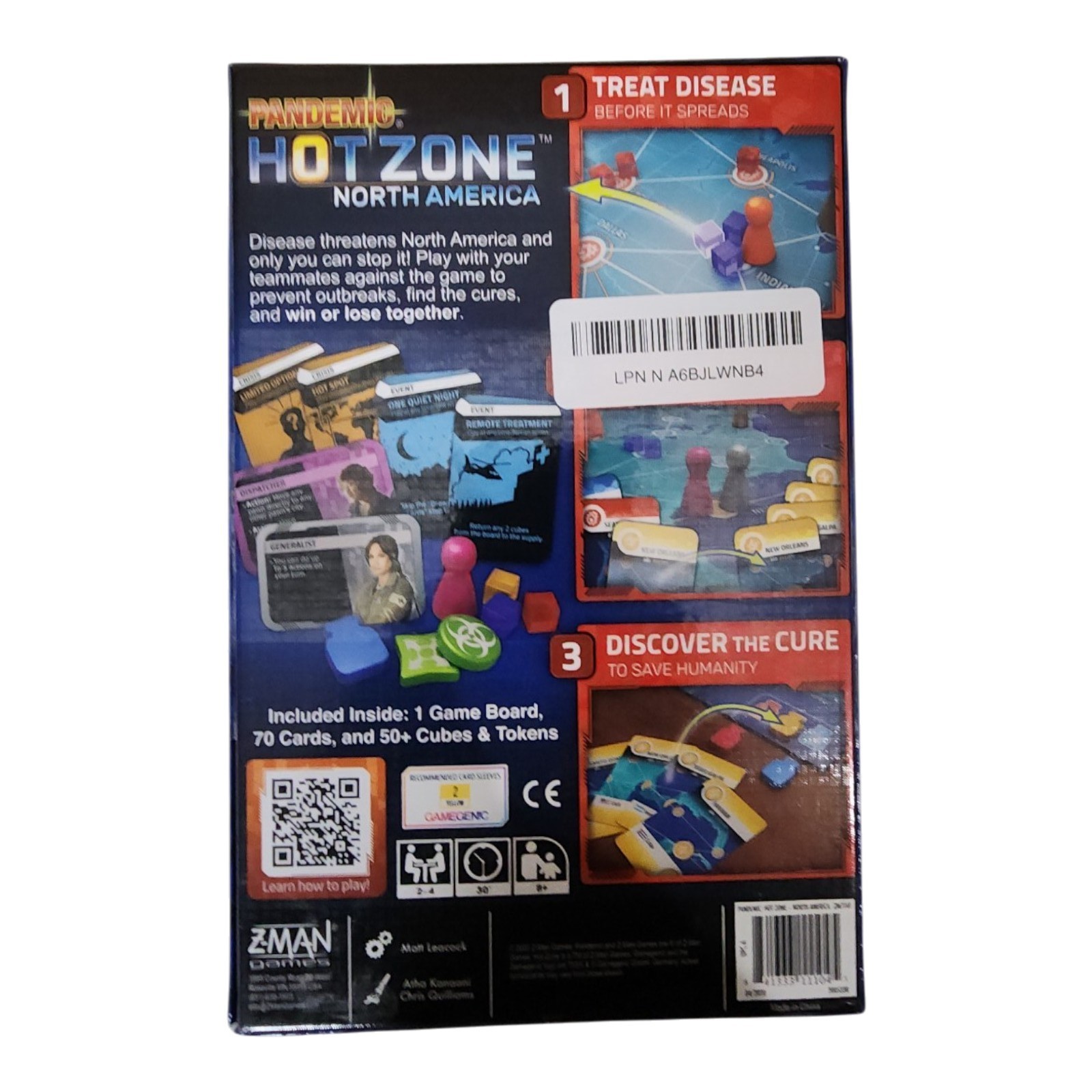 Pandemic Hot Zone North America Board Game Z-Man Games Matt Leacock OPEN BOX