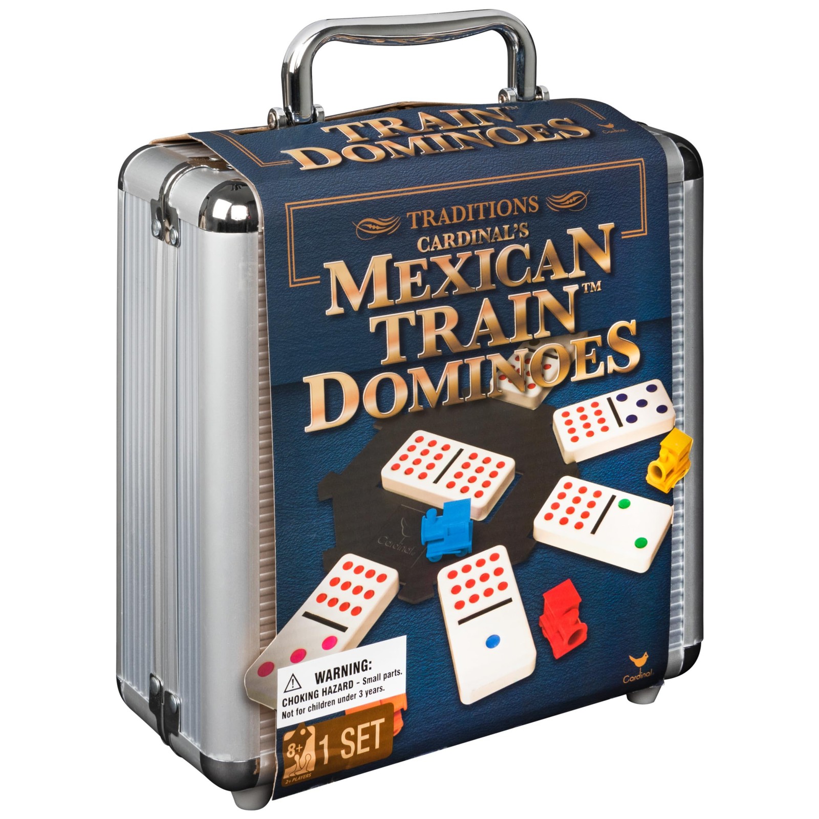 Spin Master Games Mexican Train Dominoes Set in Metal 1 unit, Multi Color